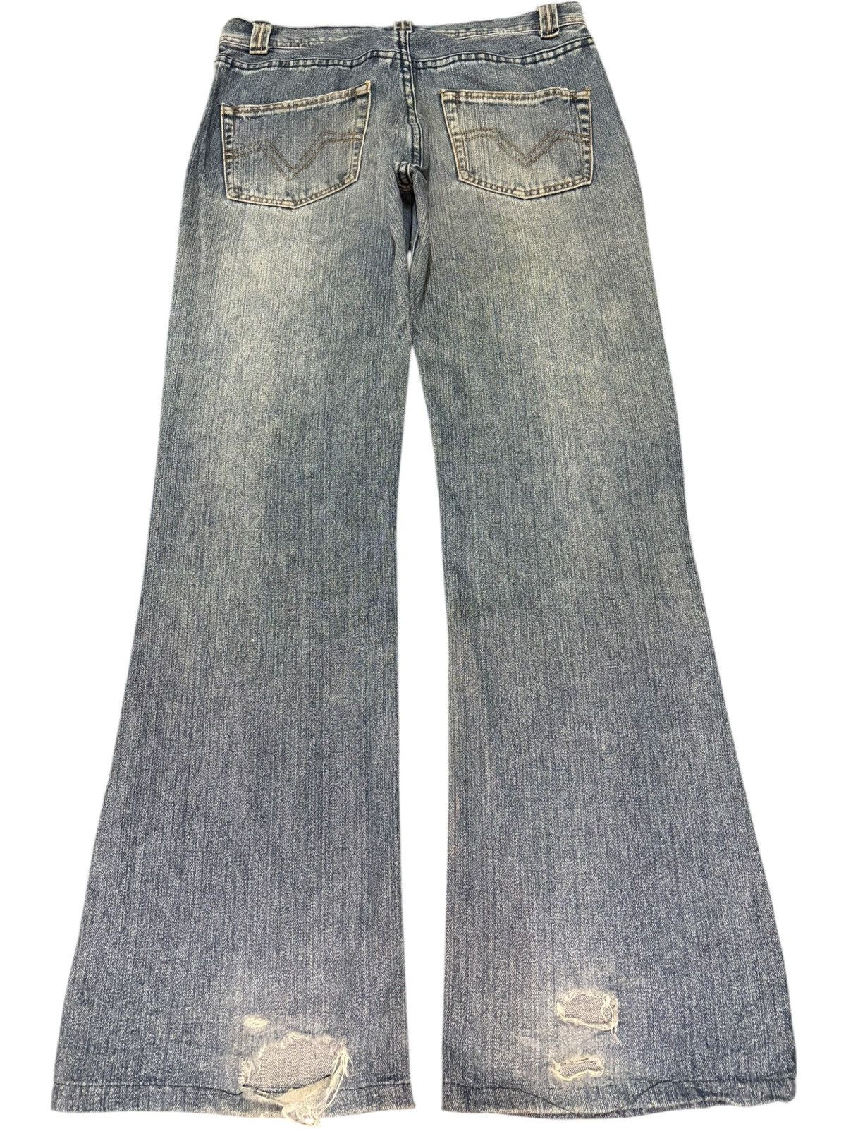 If Six Was Nine Vintage Japanese Brand Patch Distress Flare Jeans Size US 32 / EU 48 - 2 Thumbnail