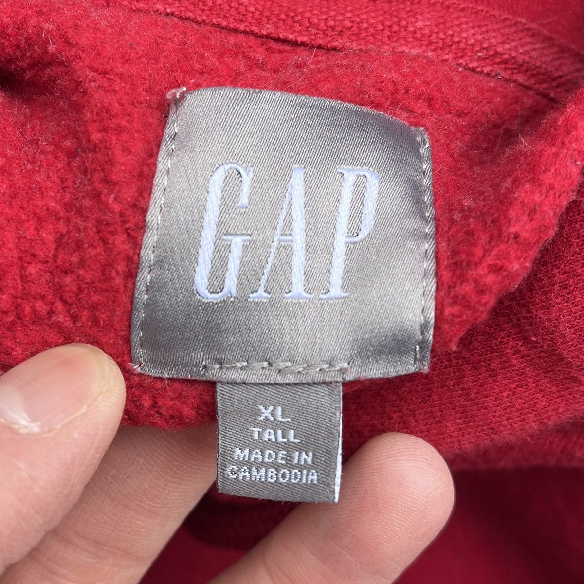 Gap Vintage Y2K GAP Red Blank Pullover Relaxed Hoodie Size US XL / EU 56 / 4 - 4 Thumbnail
