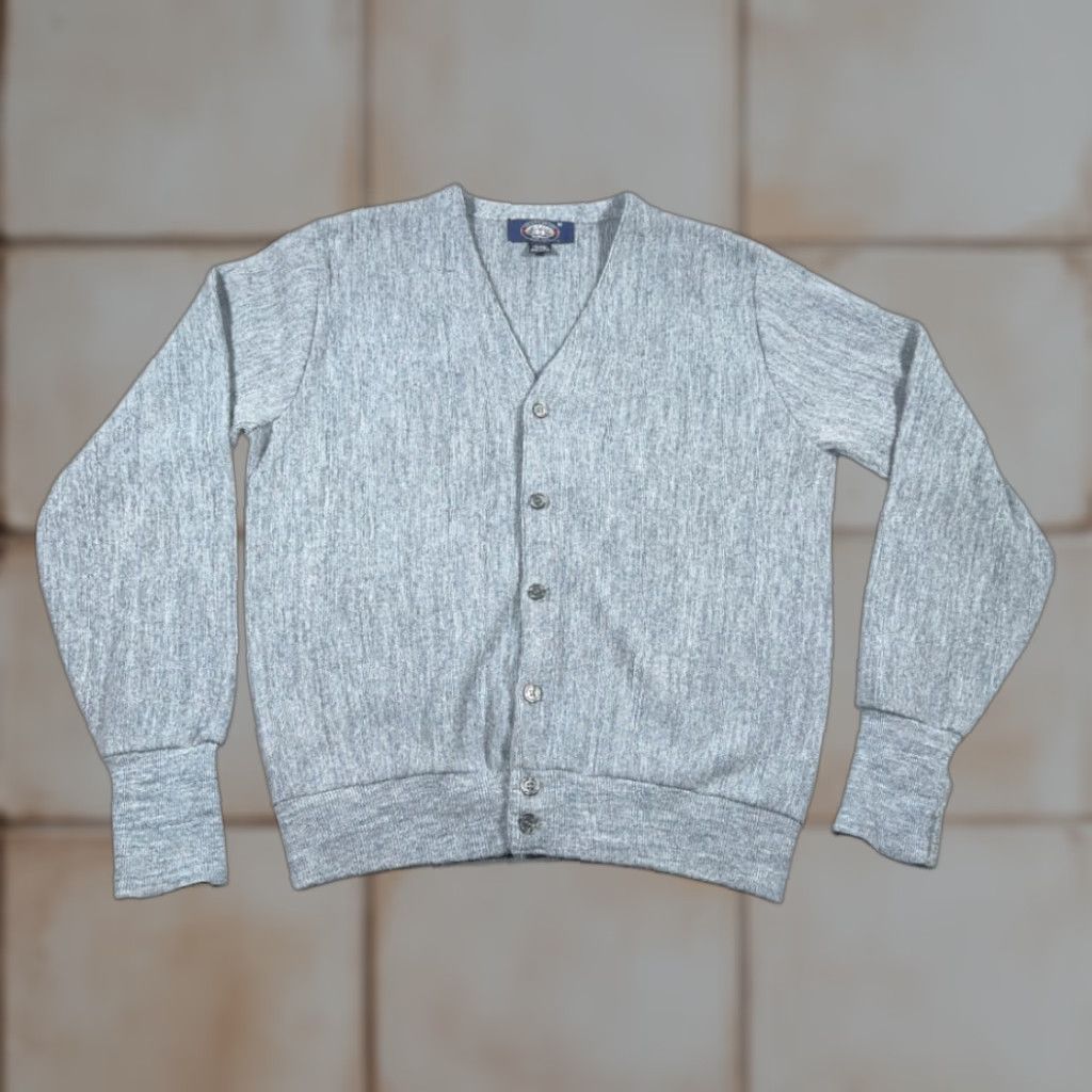 Vintage VINTAGE Knightsbridge Sweater Adult MEDIUM Blue Cardigan Knit Dad Preppy USA 70s Size US M / EU 48-50 / 2 - 1 Thumbnail