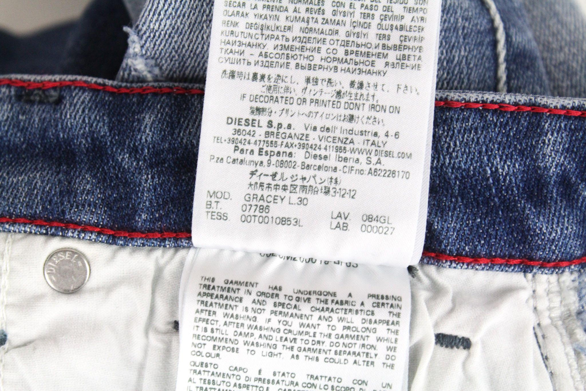 Diesel GRACEY 084GL W26/L30 Blue Stretch Jeans 72315 Size 26" / US 2 / IT 38 - 12 Thumbnail