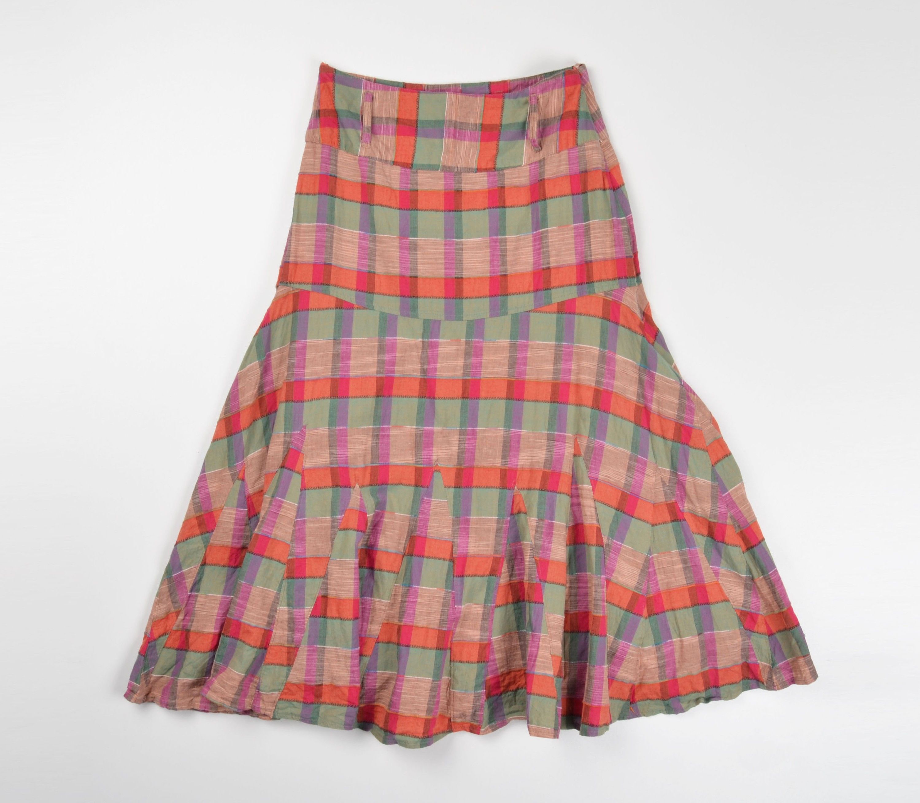 Vintage Vintage Per Una Y2K Boho Plaid Midi Skirt Size 26" / US 2 / IT 38 - 4 Thumbnail
