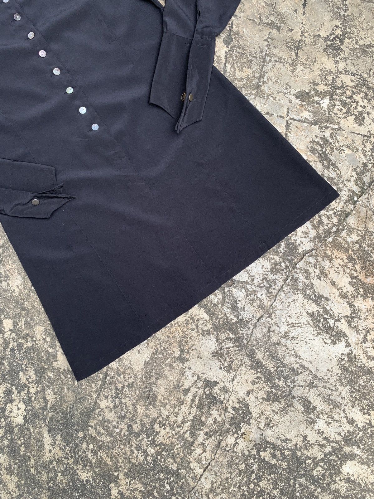 Japanese Brand 2000s LEOWALTZ Black Silk Goth Dressy Top Shirt Size M / US 6-8 / IT 42-44 - 6 Thumbnail