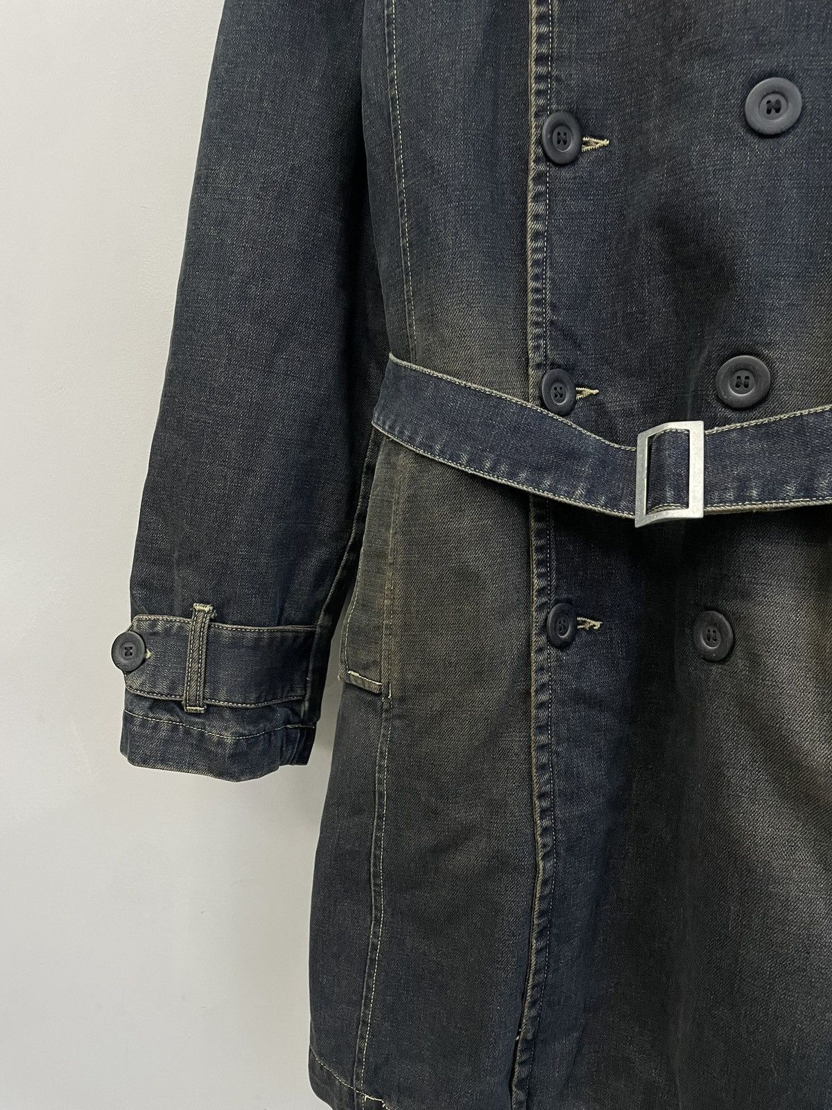 Le Grande Bleu (L.G.B.) Long coat faded blue vintage japan y2k fit if six was nine Size US L / EU 52-54 / 3 - 3 Thumbnail