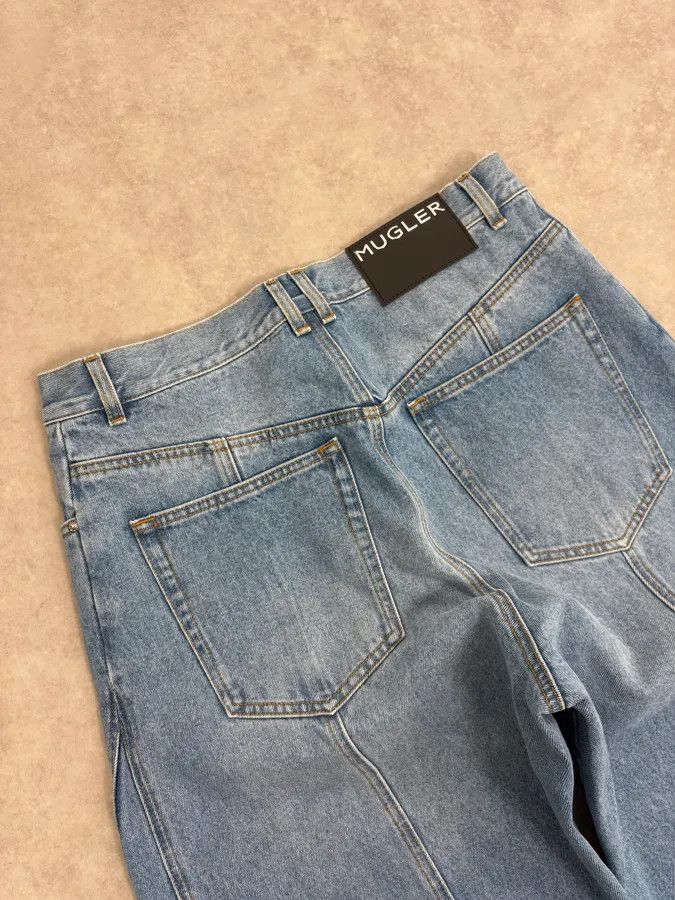 Mugler AW2025 Mugler Spiral Oversized Blue Denim Jeans Size US 33 - 9 Thumbnail
