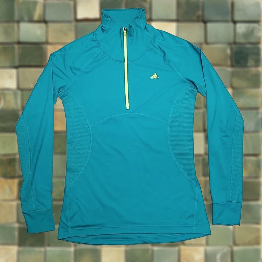 Adidas Adidas Pullover Quarter Zip Activewear Athleisure Climalite Teal Green M Women Size M / US 6-8 / IT 42-44 - 1 Thumbnail