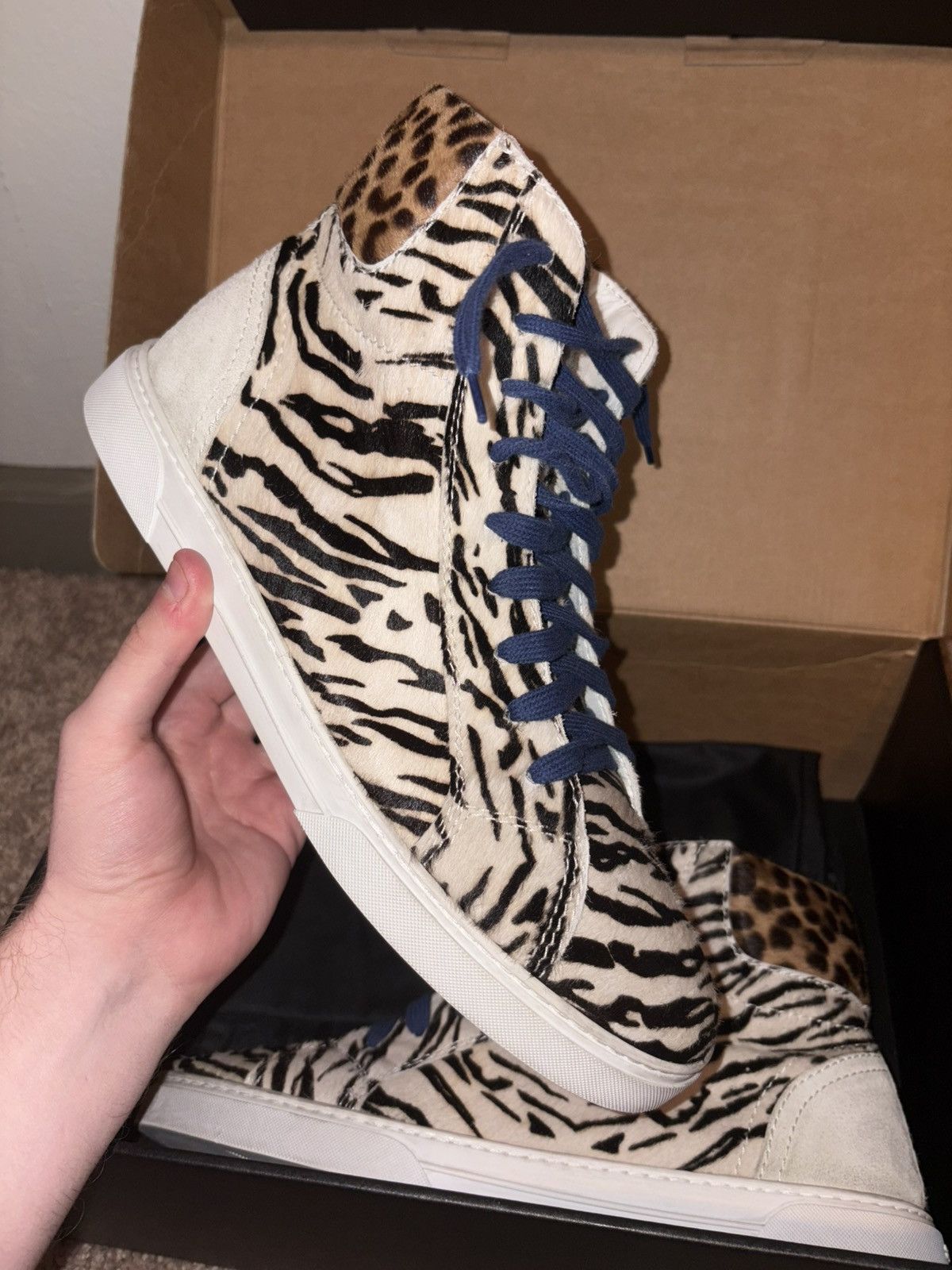Saint Laurent Paris Saint Laurent Joe Pony Hair Calf Cheetah Zebra Sneaker Shoe Size US 9.5 / EU 42-43 - 1 Thumbnail