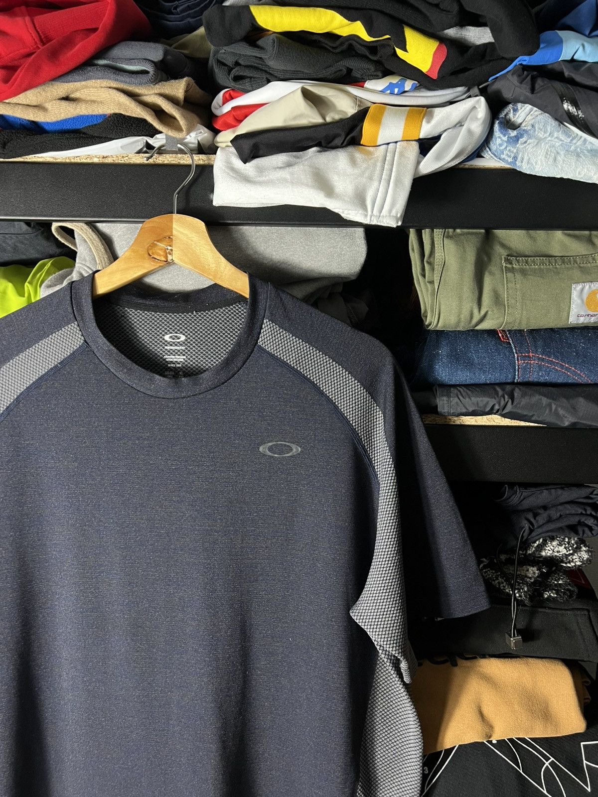 Oakley 🔥 Oakley Performance Fit Tech T-Shirt — Black/Grey — Size XL Size US XL / EU 56 / 4 - 3 Thumbnail