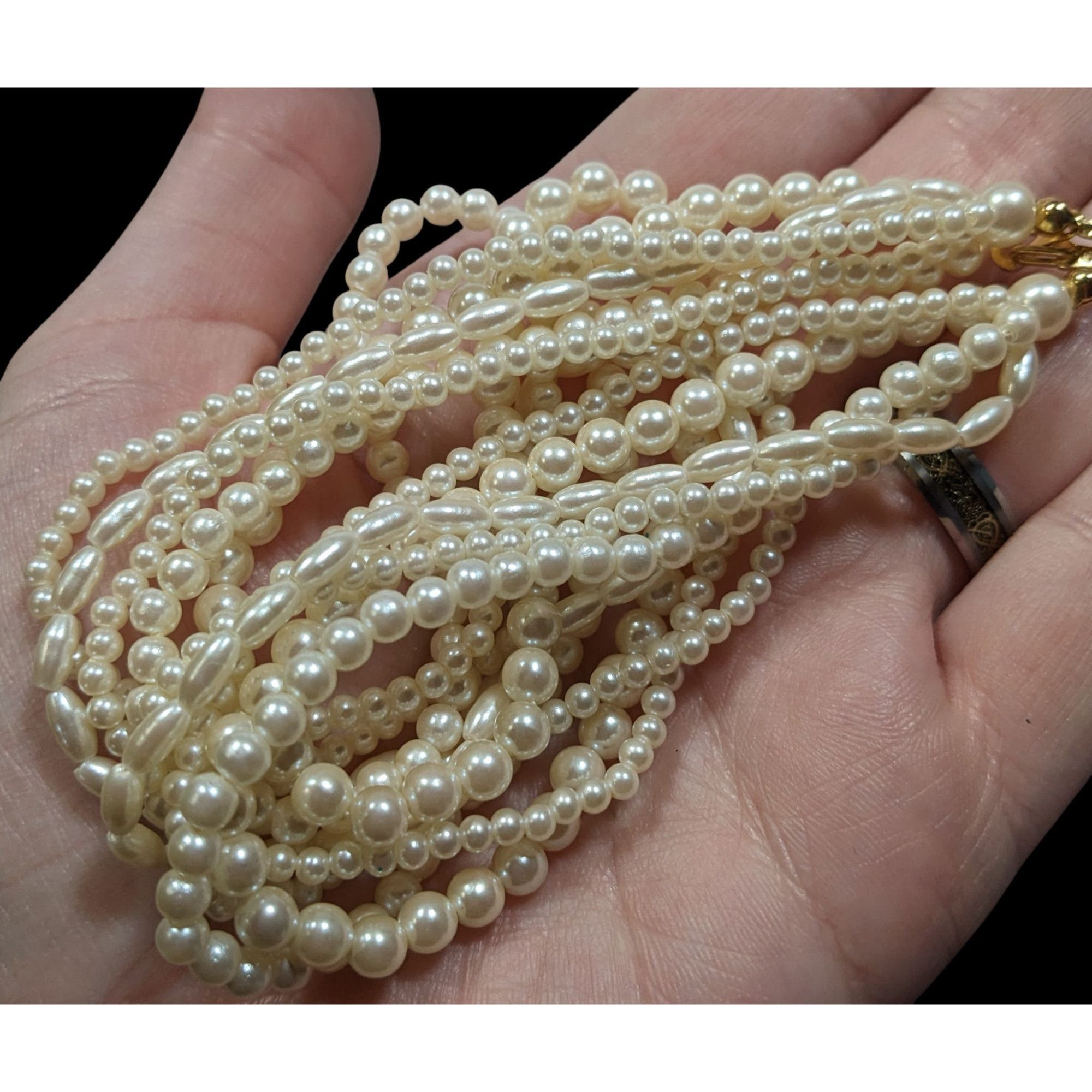 Other Vintage Multilayer Cream Faux Pearl Necklace Size ONE SIZE - 3 Thumbnail