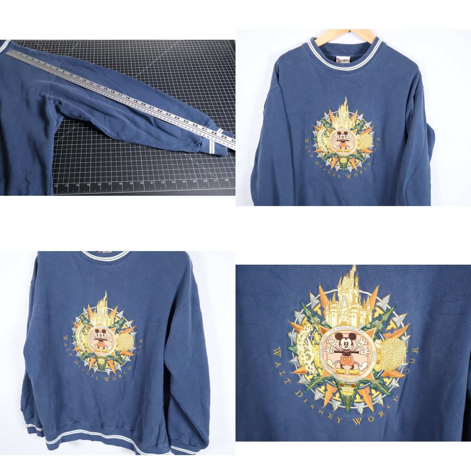 Disney VINTAGE Walt Disney World Tour Sweatshirt Mens XL Dark Blue Embroidered Crewneck VTG Size US XL / EU 56 / 4 - 8 Thumbnail