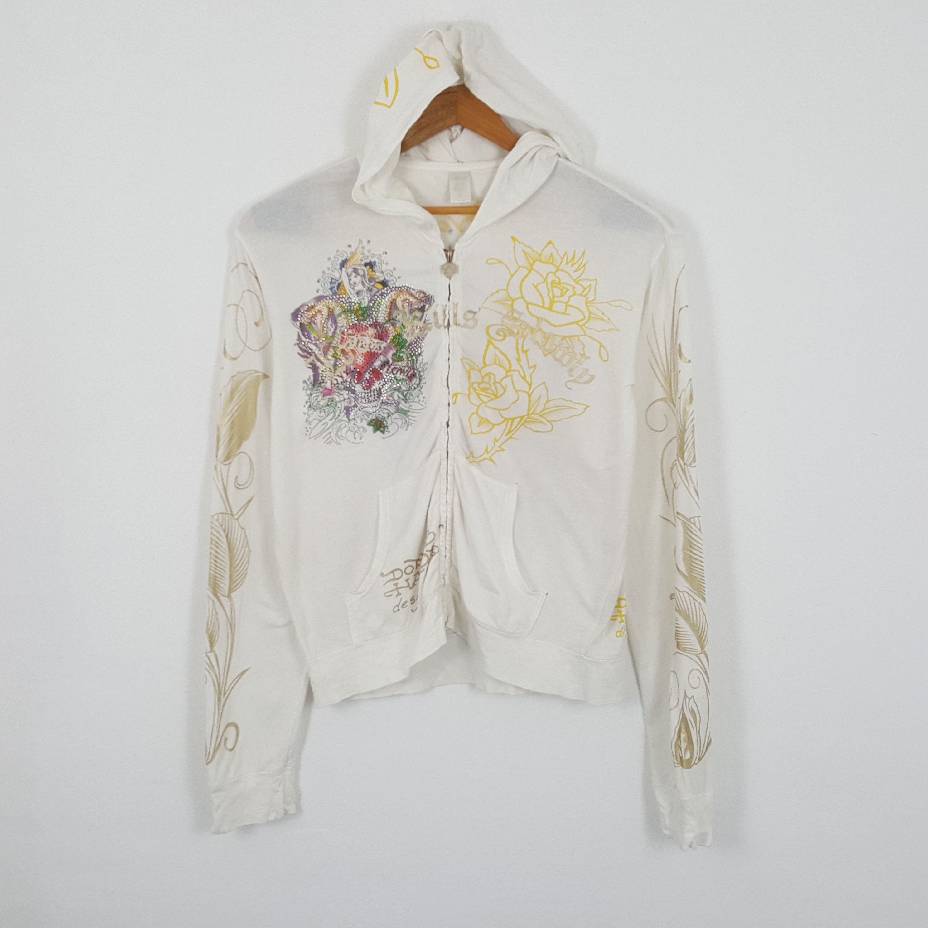 Christian Audigier × Ed Hardy × Vintage Vintage ED-HARDY by CHRISTIAN AUDIGIER Rare Design Hoodies Size US L / EU 52-54 / 3 - 3 Thumbnail