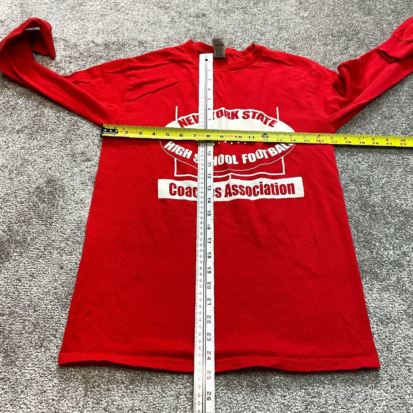 Gildan Gildan Heavy Cotton Shirt Adult Small Red Long Sleeve NYS HS Football Logo Vintage? Size US S / EU 44-46 / 1 - 5 Thumbnail