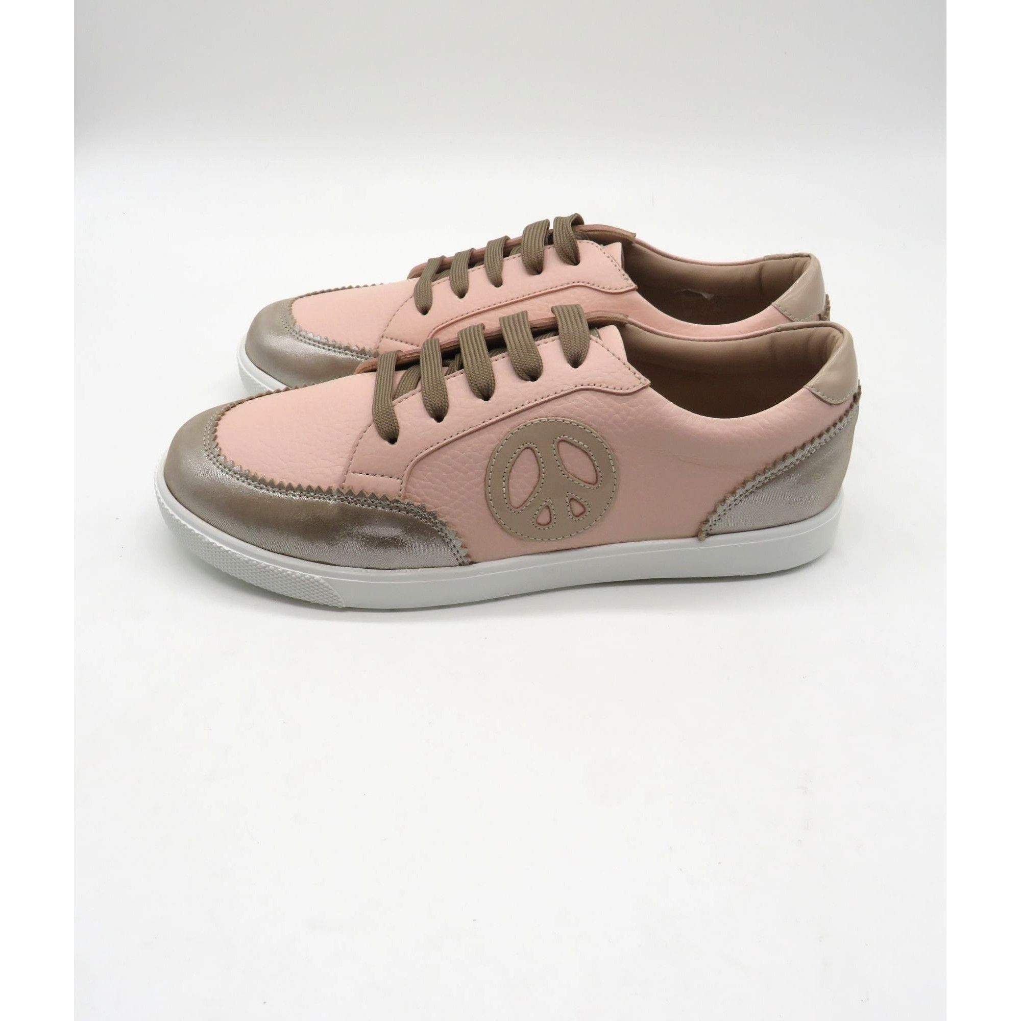 Other Elephantito Girls Pink European Leather Sneakers US 5 Peace Size US 5 / IT 35 - 5 Thumbnail