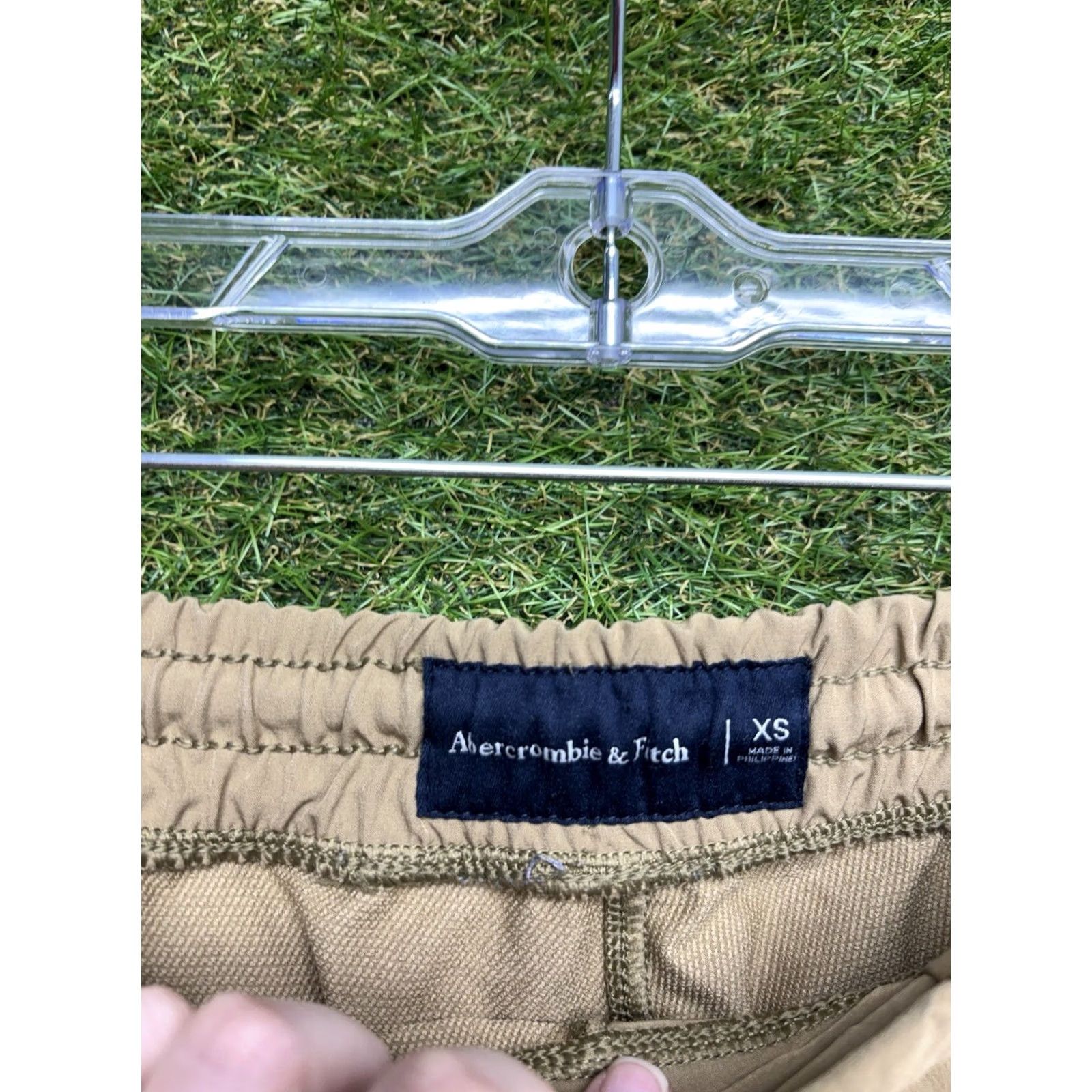 Abercrombie & Fitch Abercrombie & Fitch Jogger Pants Mens XS Elastic Waist Drawstring Beig e Solid Pattern Knit Breathable Pockets Tapered Casual Size 26" / US 2 / IT 38 - 3 Thumbnail