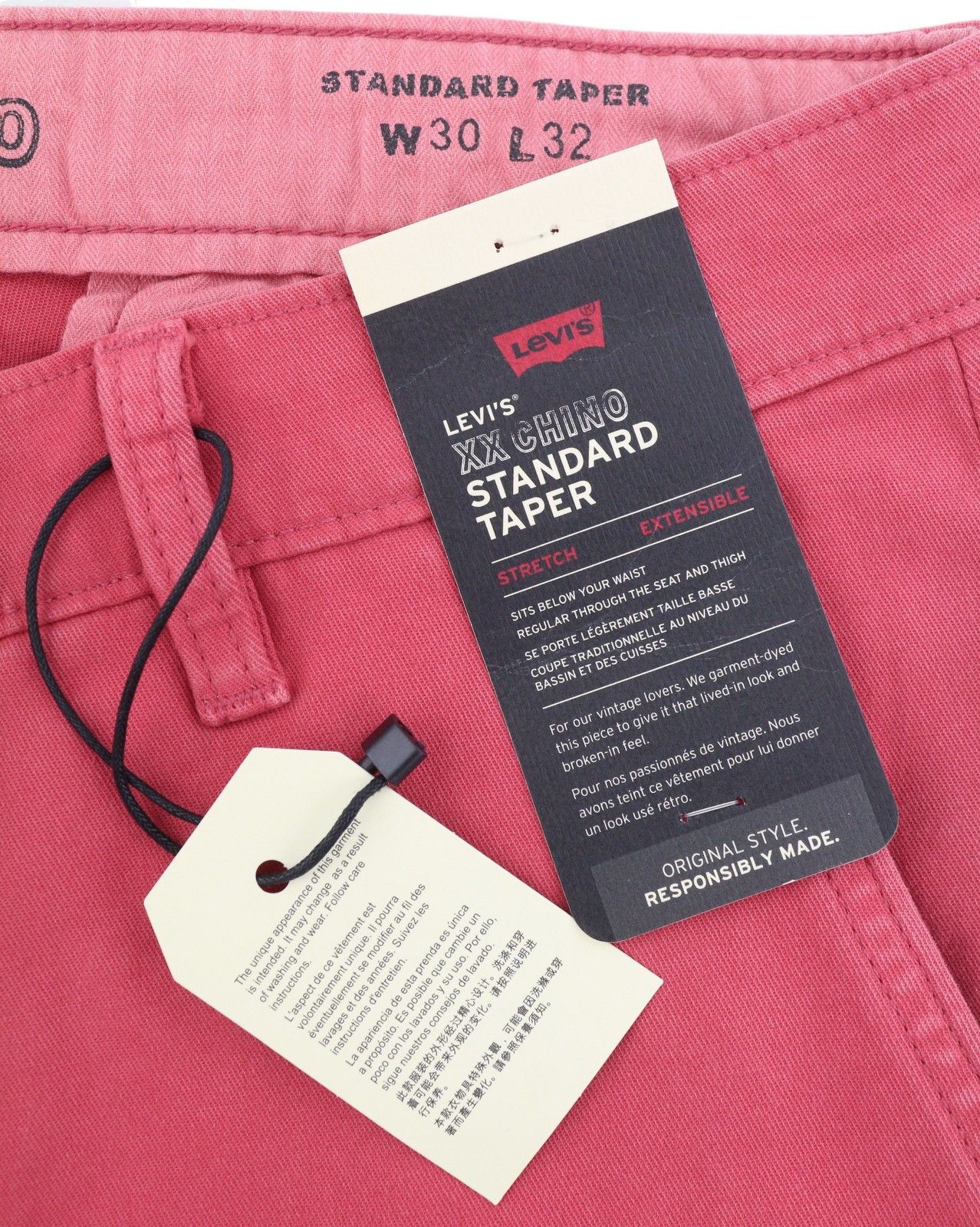 Levi's XX CHINO W30/L32 Mid Pink Standard Taper Pants 87056 Size US 30 / EU 46 - 10 Thumbnail