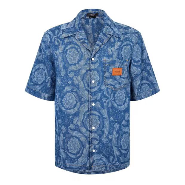 Versace o1g2r1mq0824 Barocco Denim Shirts in Blue Size US L / EU 52-54 / 3 - 1 Thumbnail