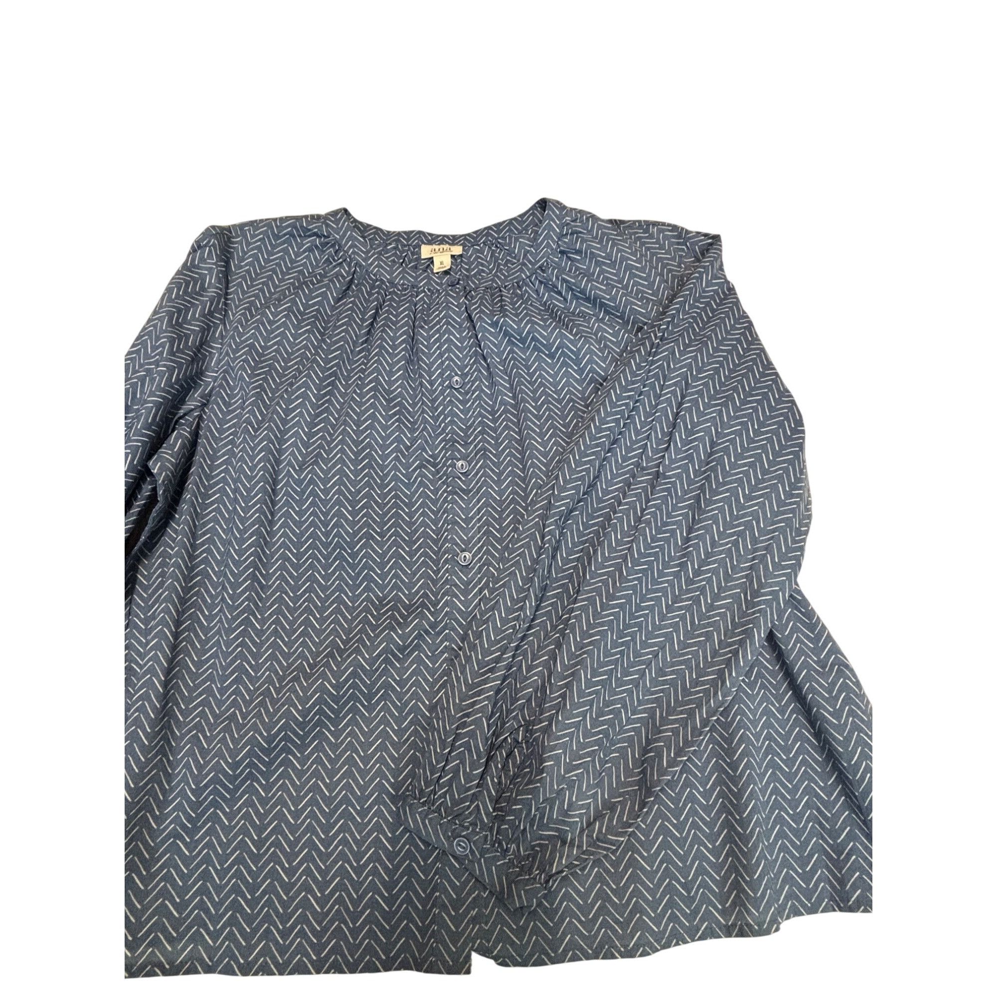 Other a.n.a. women’s Button Down Plead Scoop Neckline Printed Wove Size XL / US 12-14 / IT 48-50 - 9 Thumbnail