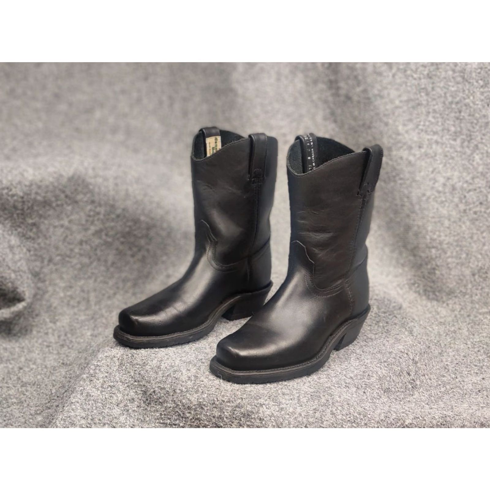 Vintage Canada West Leather Motorcycle Boots Western Square Toe Ankle Black Vintage Women’s Size 8 C Width Size US 8 / IT 38 - 5 Thumbnail