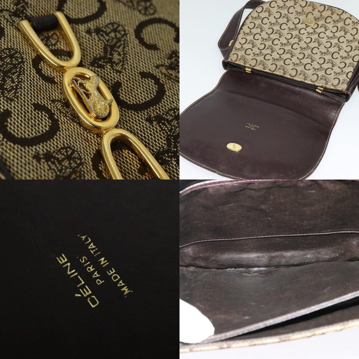 Celine CELINE C Sulky Shoulder Bag Canvas Beige Gold Size ONE SIZE - 11 Thumbnail