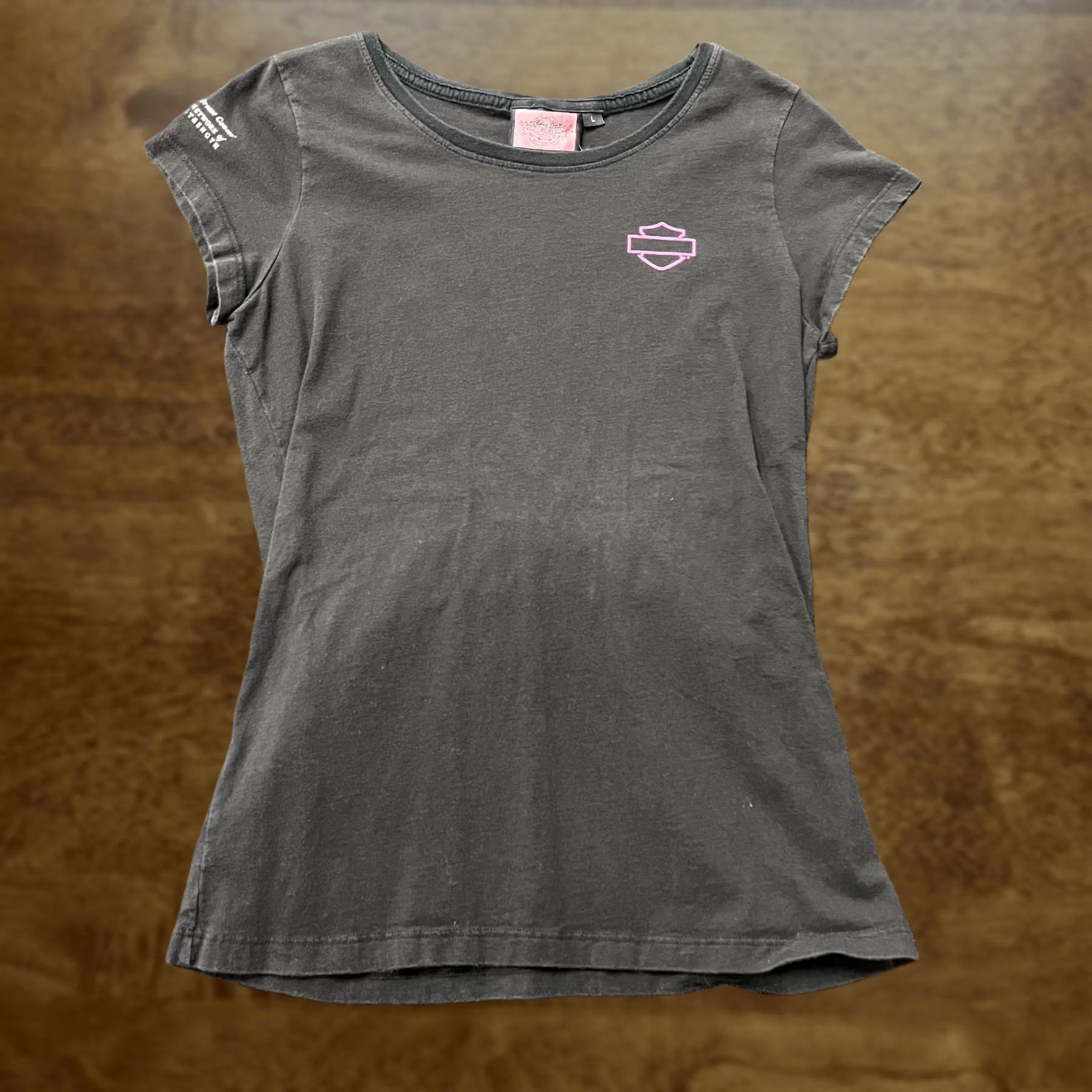 Harley Davidson Harley-Davidson Shirt Womens Large Black Pink Ribbon Breast Cancer Made USA Size L / US 10 / IT 46 - 1 Thumbnail