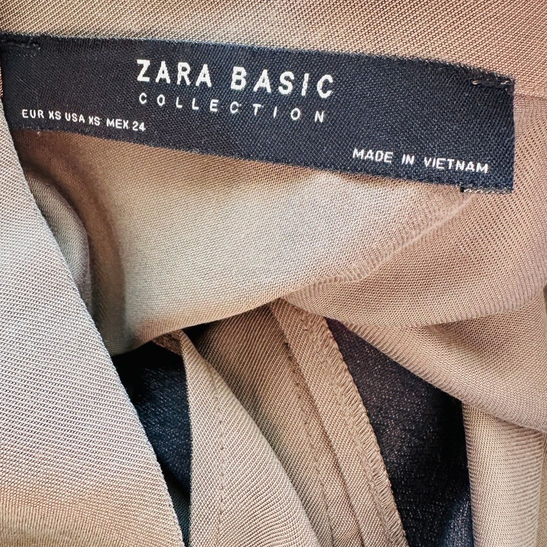 Zara Zara Green 3/4 Cuff Sleeve Collared Cinch Waist Jacket XS Size XS / US 0-2 / IT 36-38 - 8 Thumbnail