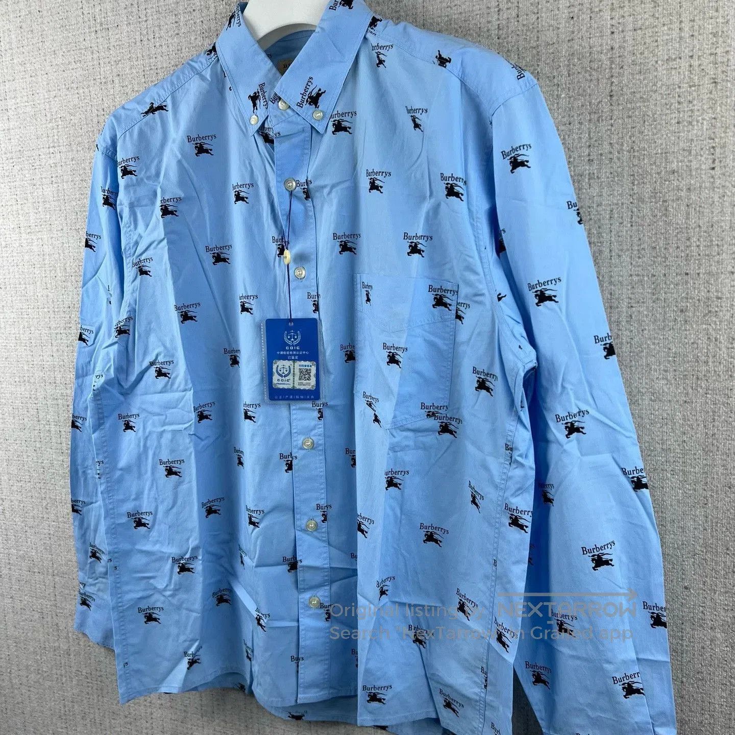 Burberry Burberry Collar Logo Print Cotton Shirt. Size US L / EU 52-54 / 3 - 3 Thumbnail