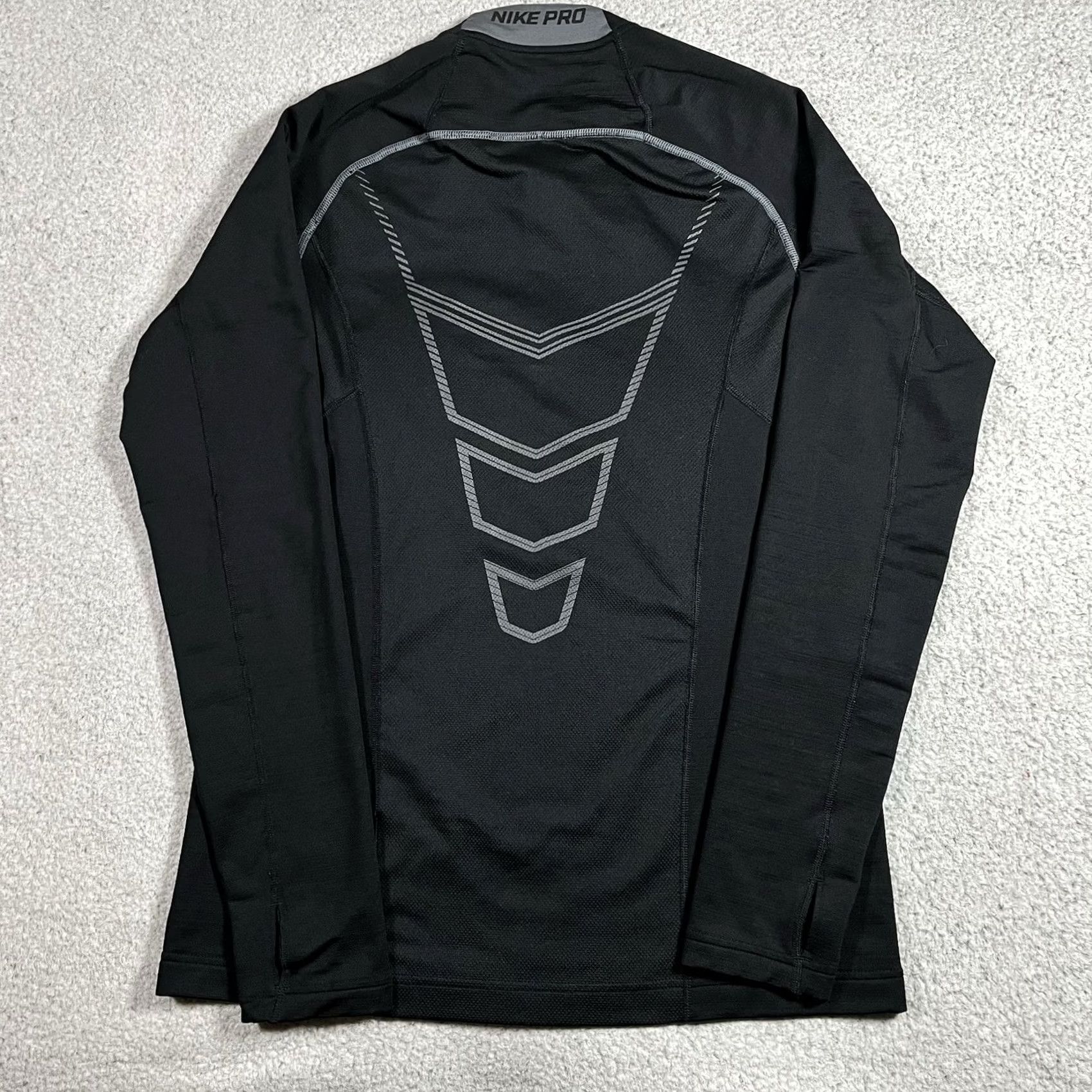 Nike Nike Pro Combat 1/4 Zip Pullover Mens M Black Long Sleeve Fitted Compression Shirt Size US M / EU 48-50 / 2 - 2 Thumbnail