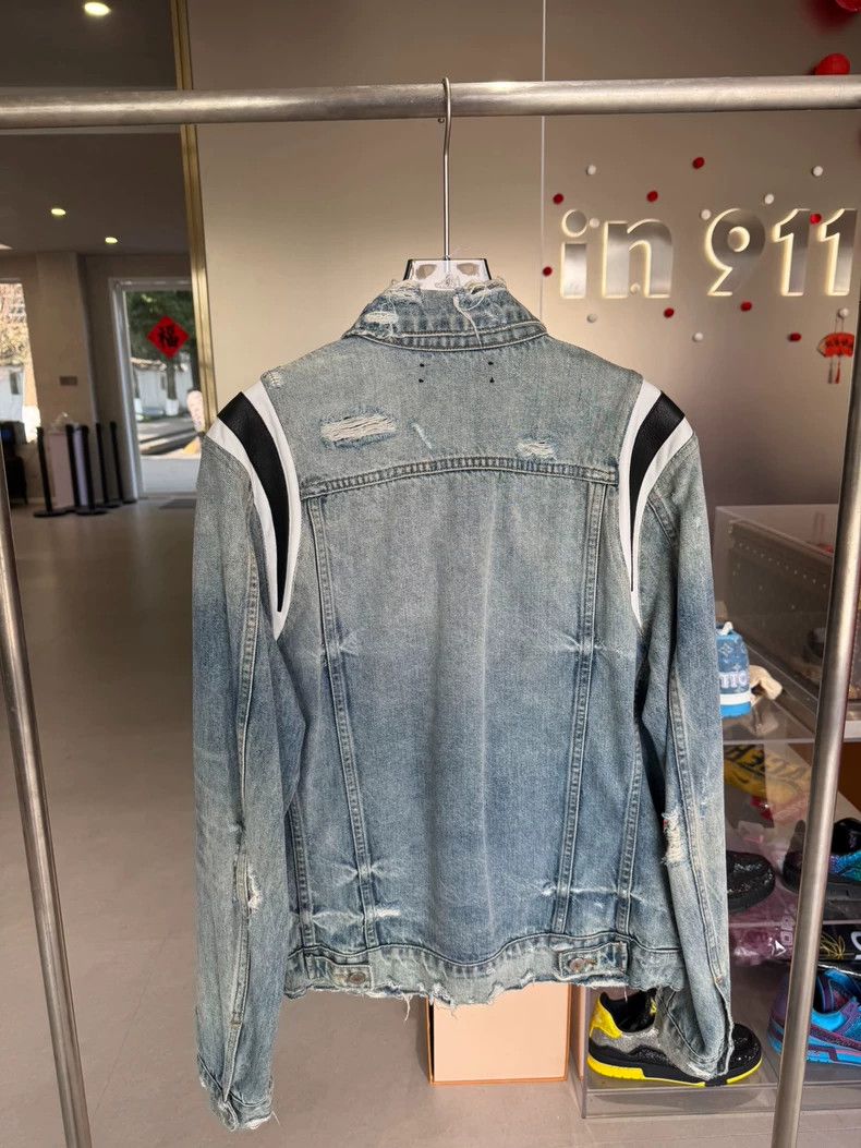Amiri Amiri 18SS Denim leatherPiece together jacket Size US M / EU 48-50 / 2 - 2 Thumbnail