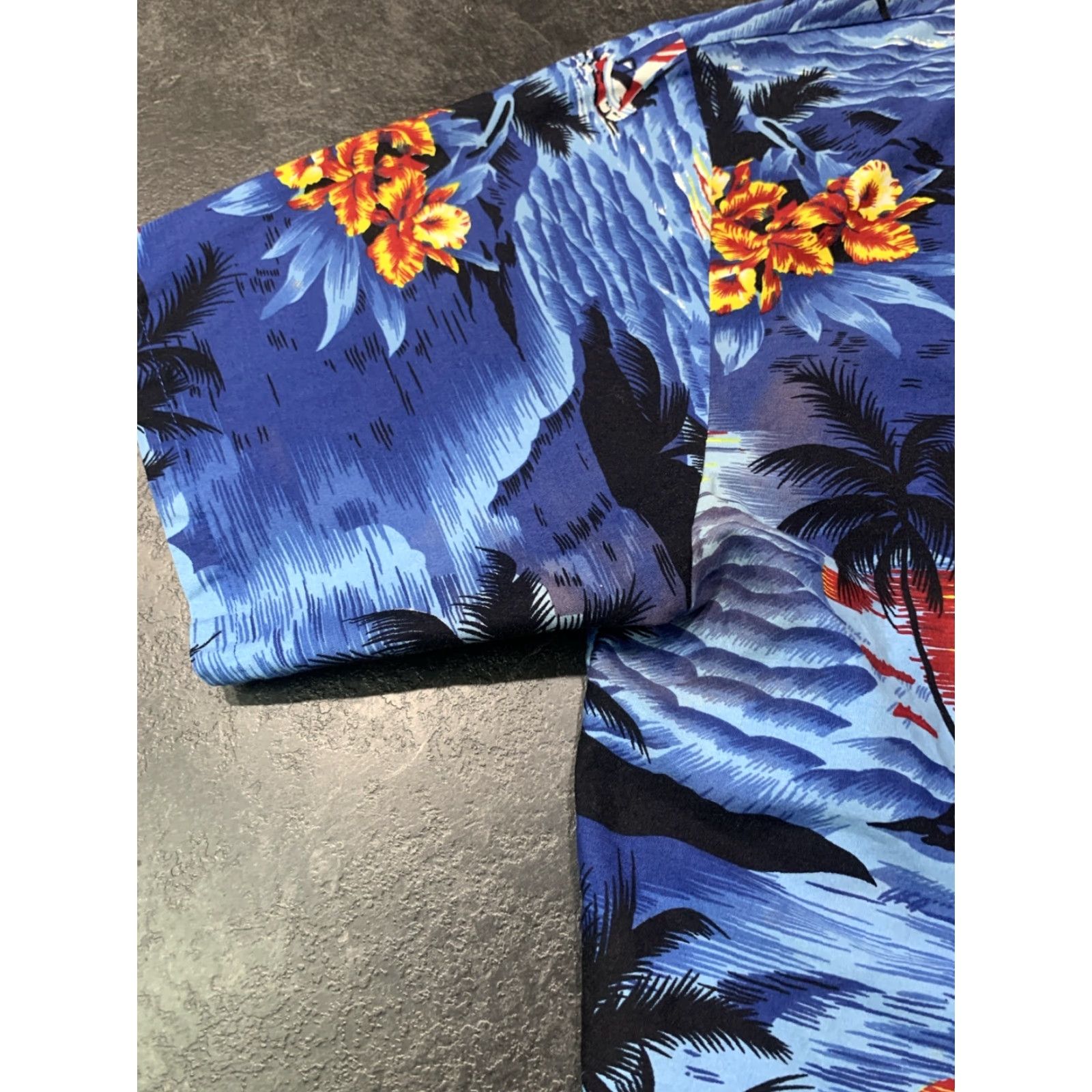 Vintage VINTAGE Island Expressions XL palms water Hawaiian button mens shirt Cotton Size US XL / EU 56 / 4 - 6 Thumbnail