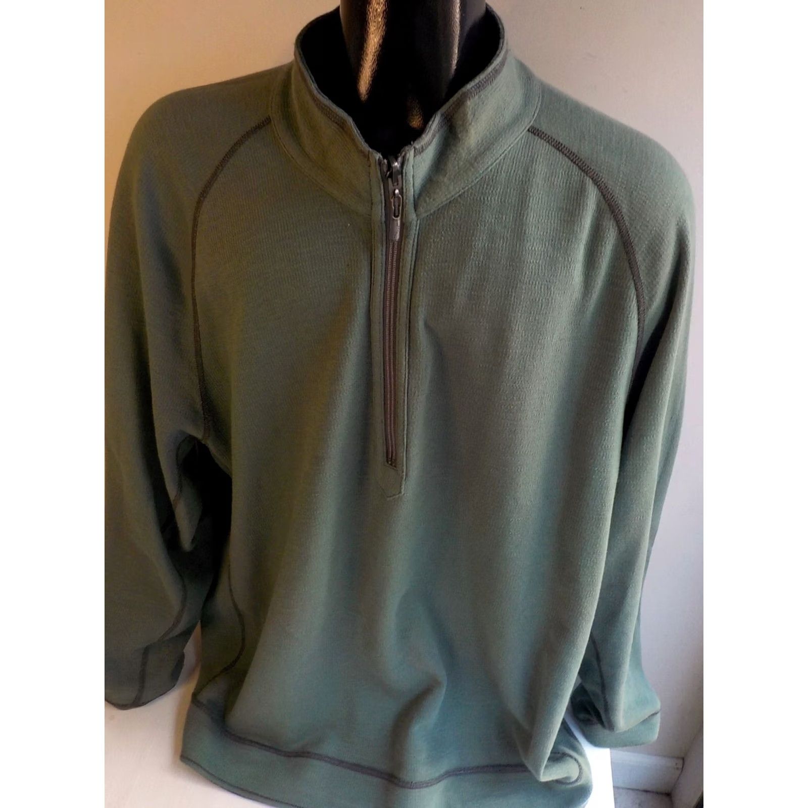 Tommy Bahama Tommy Bahama 1/4 Zip Sweatshirt Reversible Green 3XL Knit Mock Neck Zip Casual Men Sweater Size US XXL / EU 58 / 5 - 4 Thumbnail