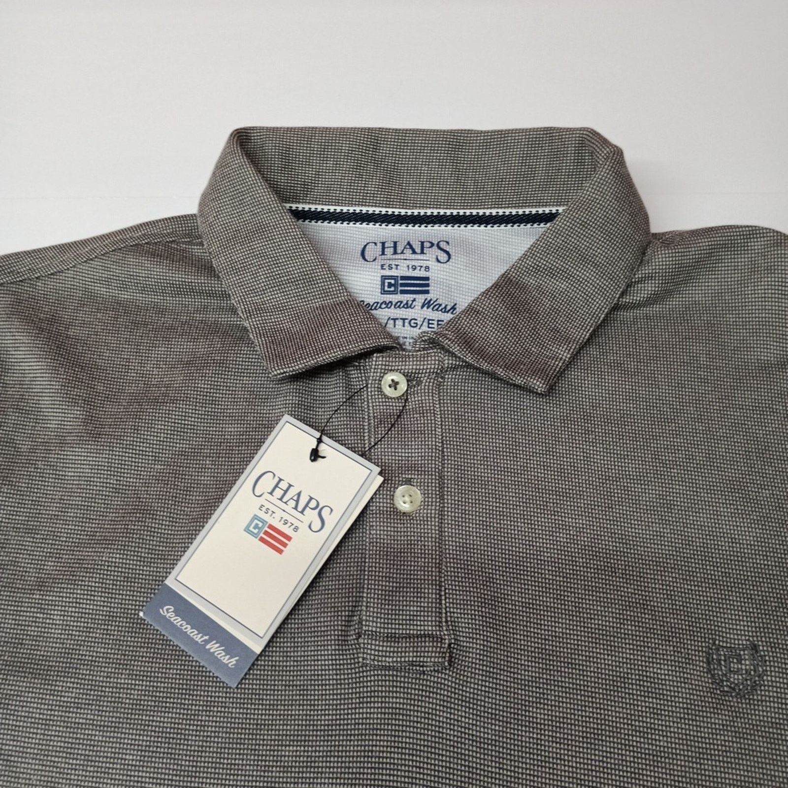Chaps Chaps Rockland Textured Polo Shirt Men's Size 2XL Gray Size US XXL / EU 58 / 5 - 2 Thumbnail