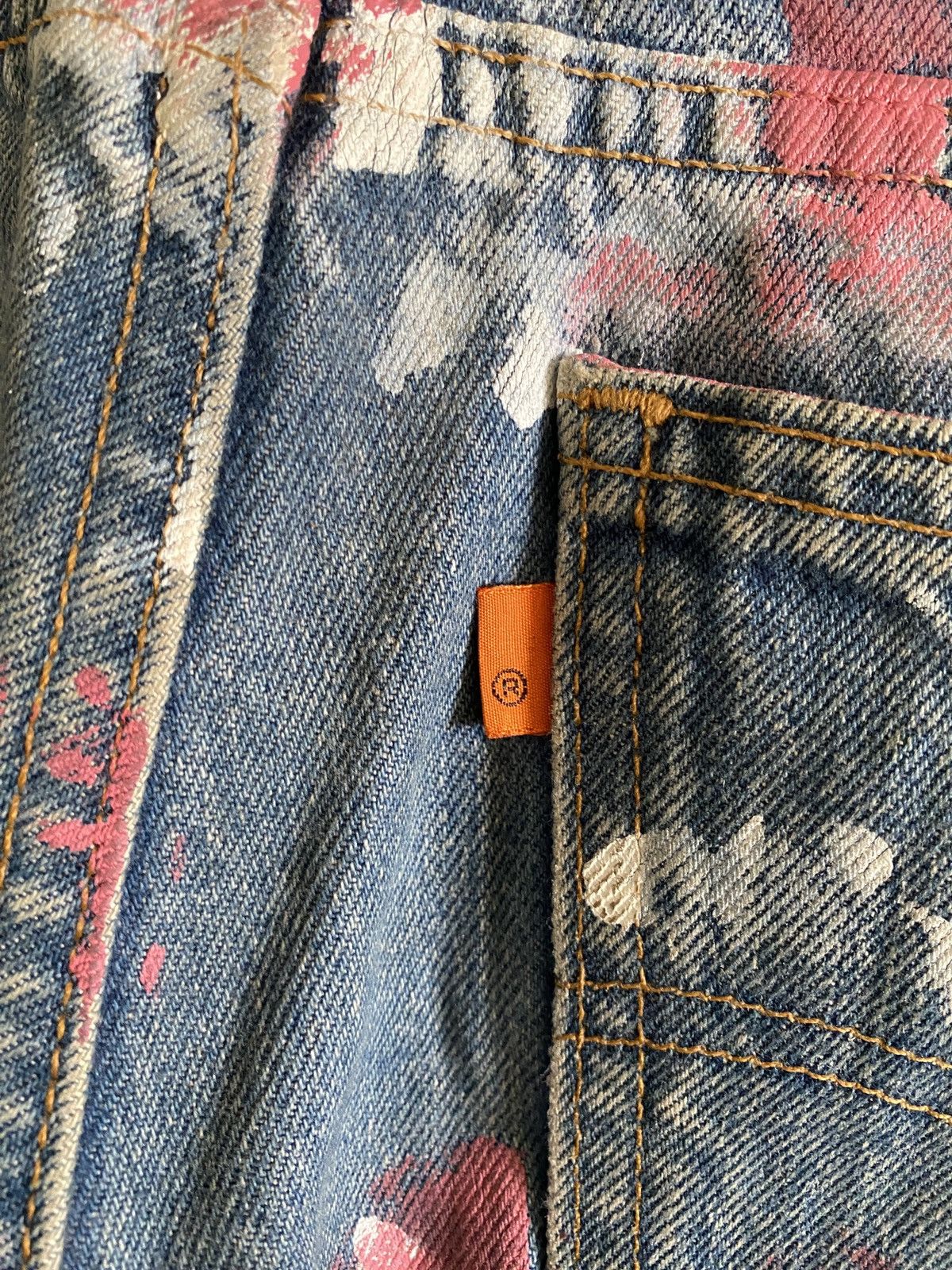 Levi's × Vintage Vintage 90s Levi’s 505 Distressed Splatter Design Denim Size US 31 - 11 Thumbnail