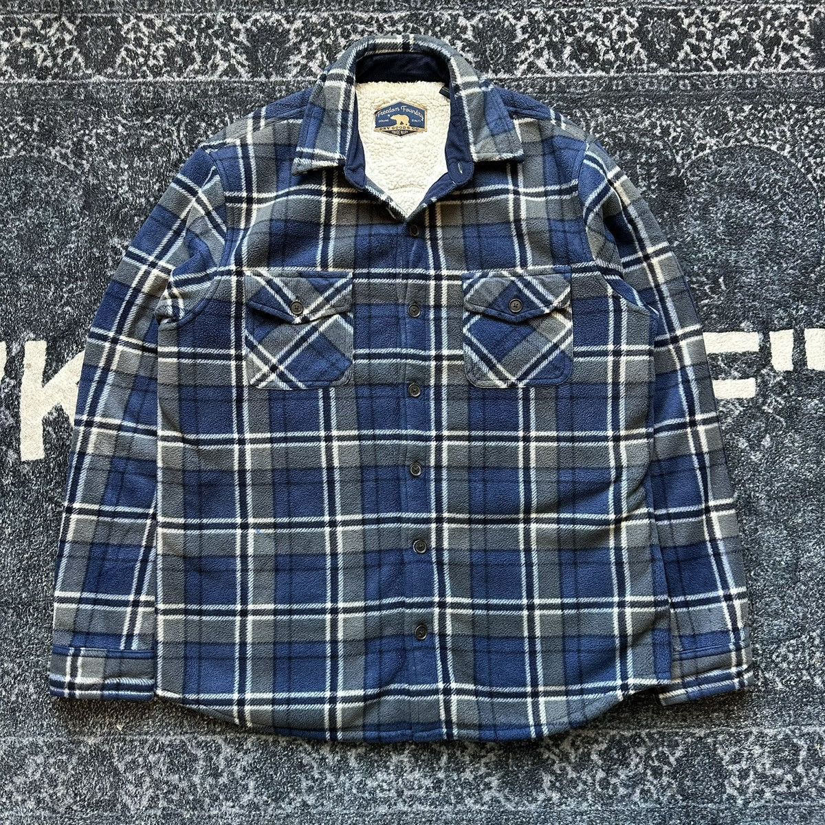 Other Vintage Blue Wool Thick Flannel Size US M / EU 48-50 / 2 - 1 Thumbnail