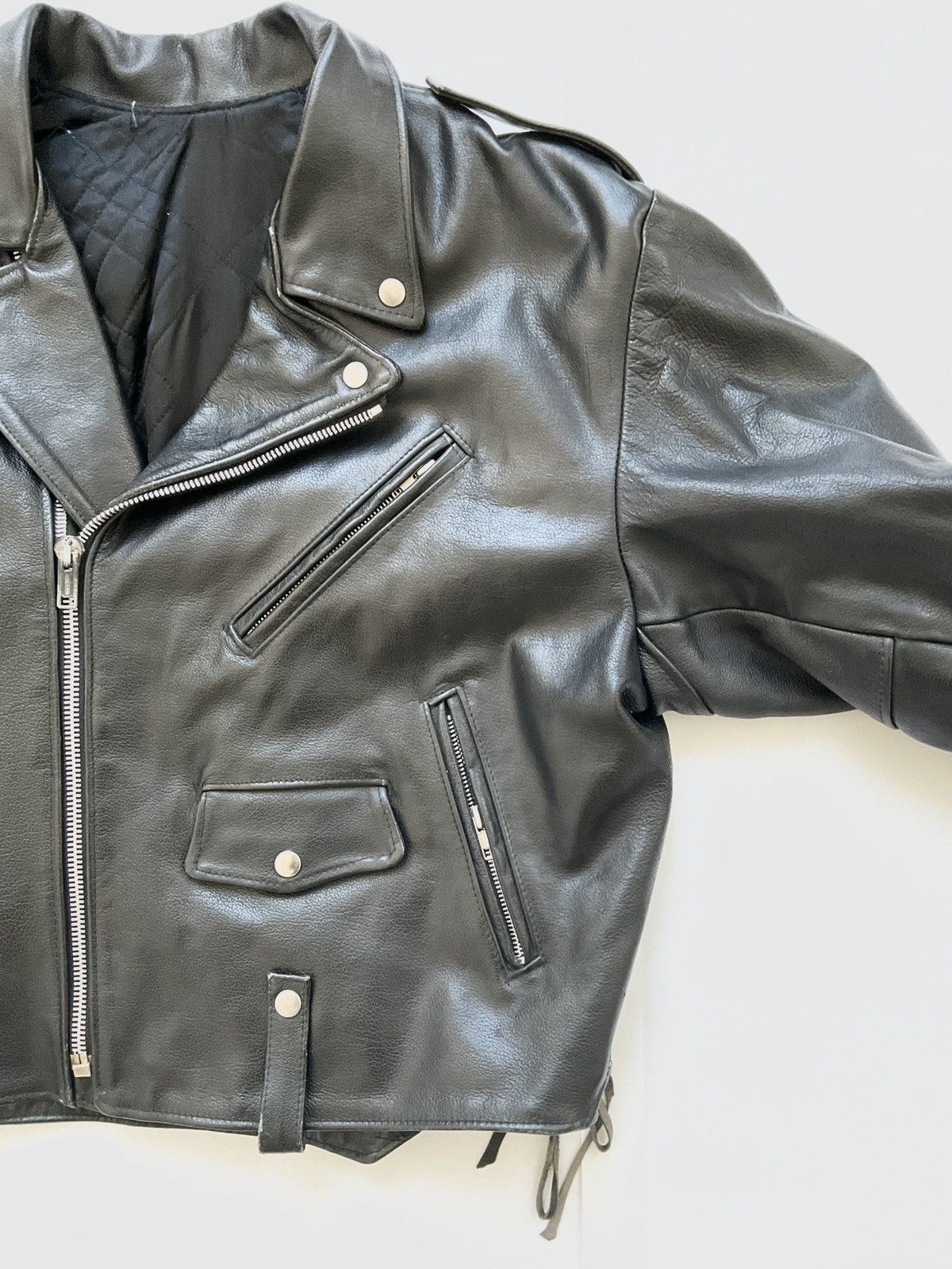 Vintage Vintage black leather perfecto Size US XL / EU 56 / 4 - 3 Thumbnail