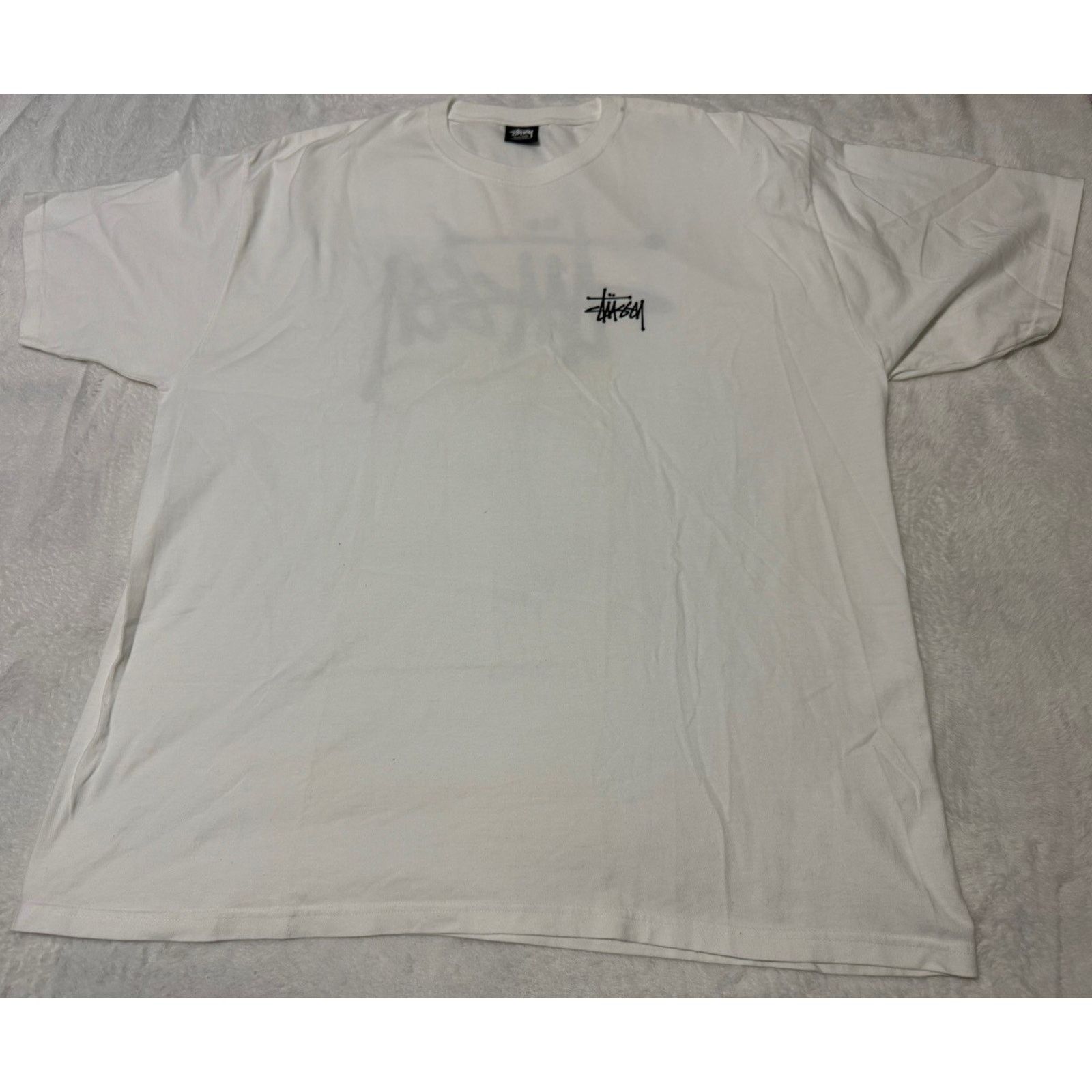 Stussy Stussy Basic White Logo T Shirt with Front/Back Logo Sz 2XL Size US XXL / EU 58 / 5 - 2 Thumbnail