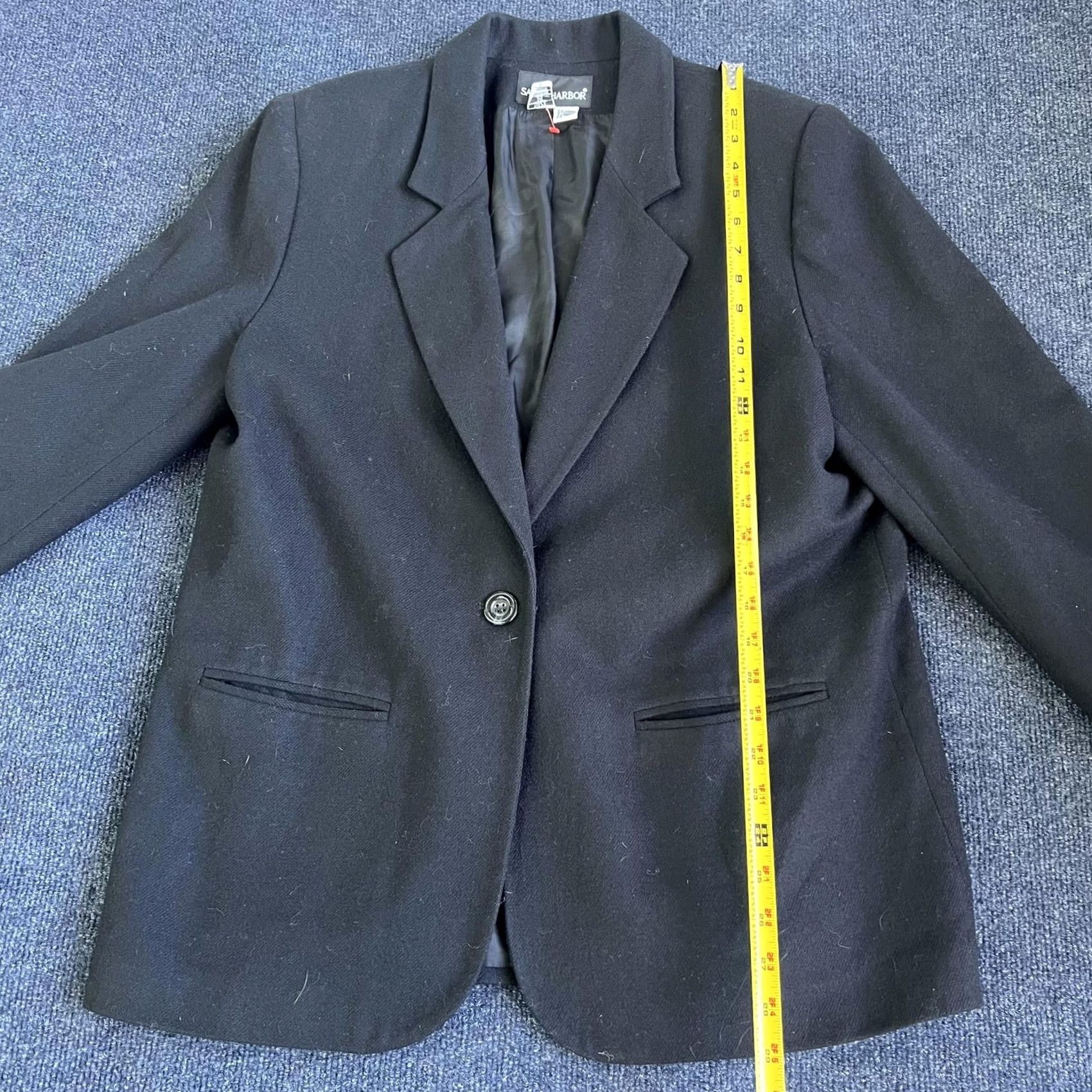 Vintage Sag Harbor Blazer Womens 14 Black Wool Single-Breasted Lined Notch Lapel Career Jacket Size XL / US 12-14 / IT 48-50 - 5 Thumbnail