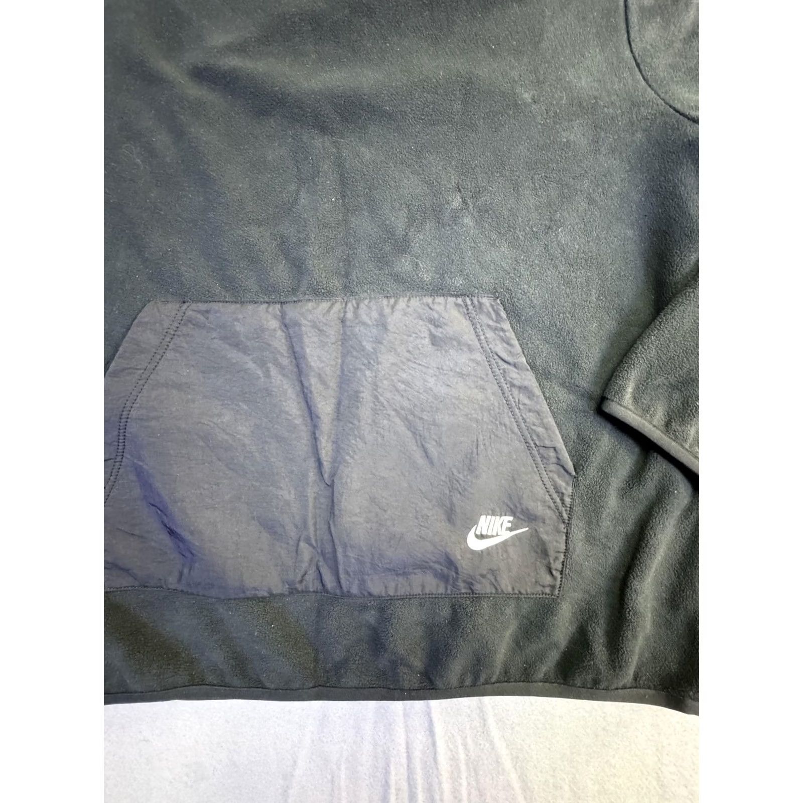Nike Nike Sweatshirt Mens Large Tall Black Fleece Pullover Kangaroo Pocket Crewneck Size US L / EU 52-54 / 3 - 4 Thumbnail