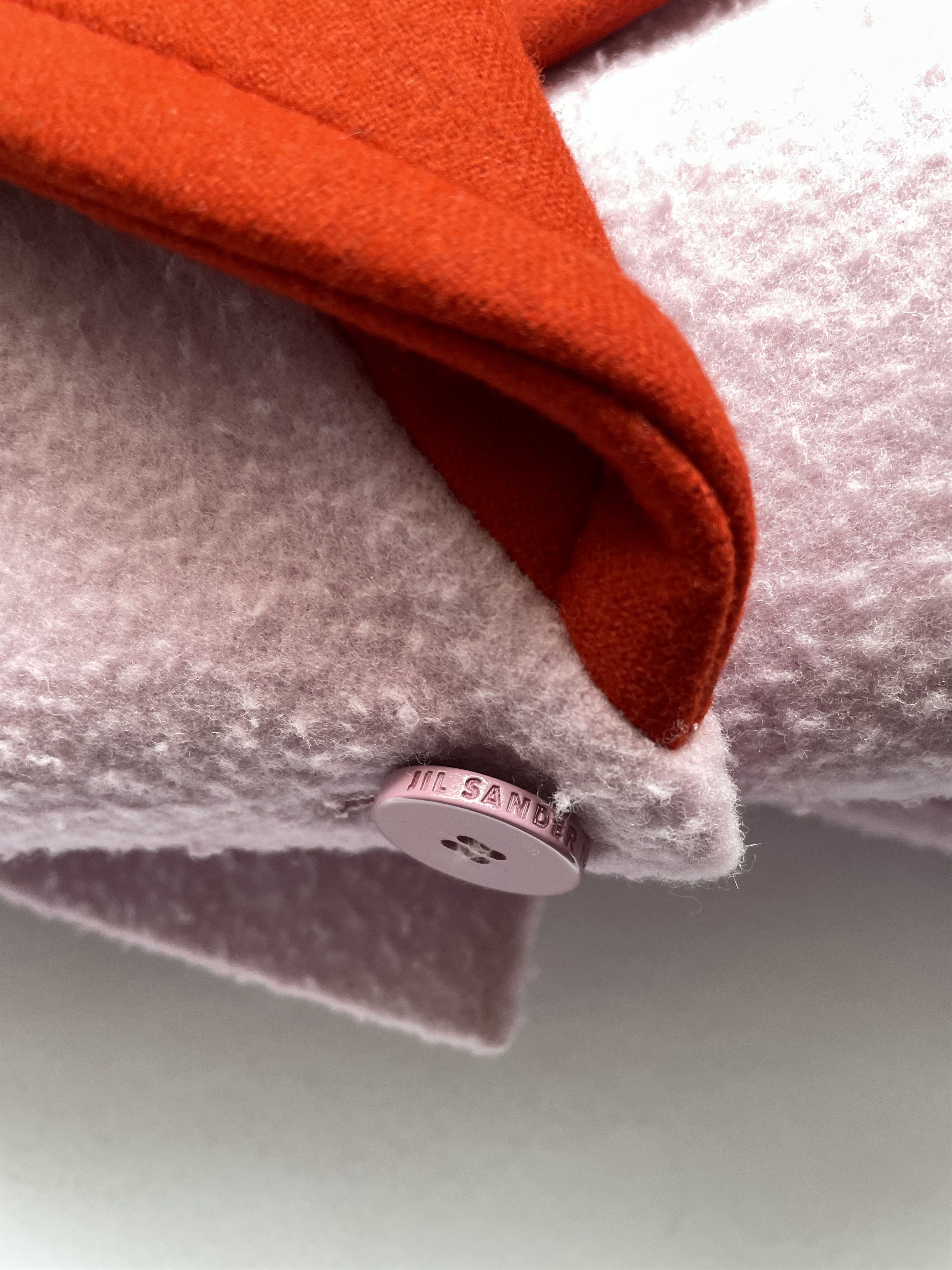 Jil Sander Jil Sander Navy | Pink 100% Virgin Wool Coat w/ Red Collar Size XS / US 0-2 / IT 36-38 - 8 Thumbnail