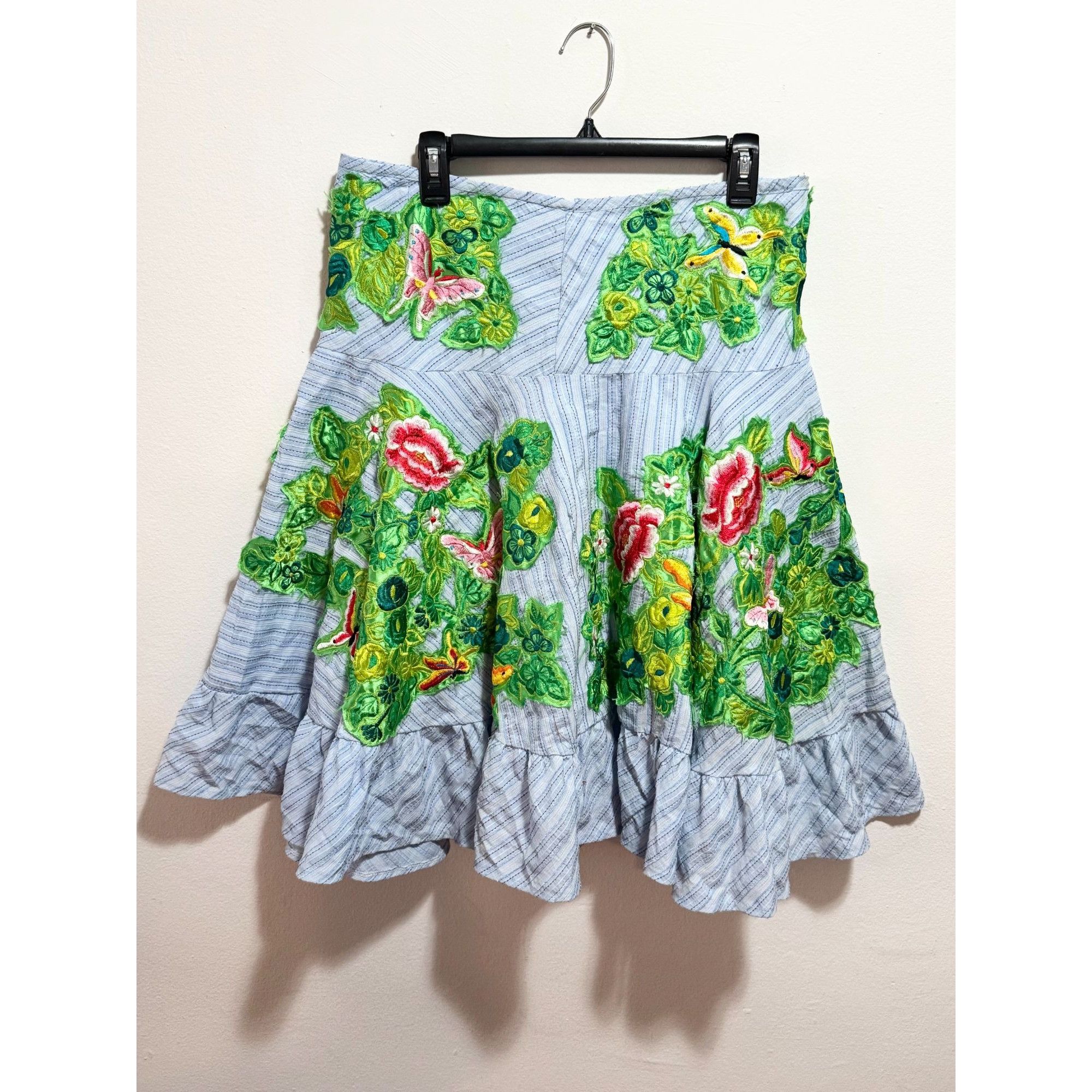 Other Ariella embroidered floral butterfly skirt size L Size 29" - 2 Thumbnail