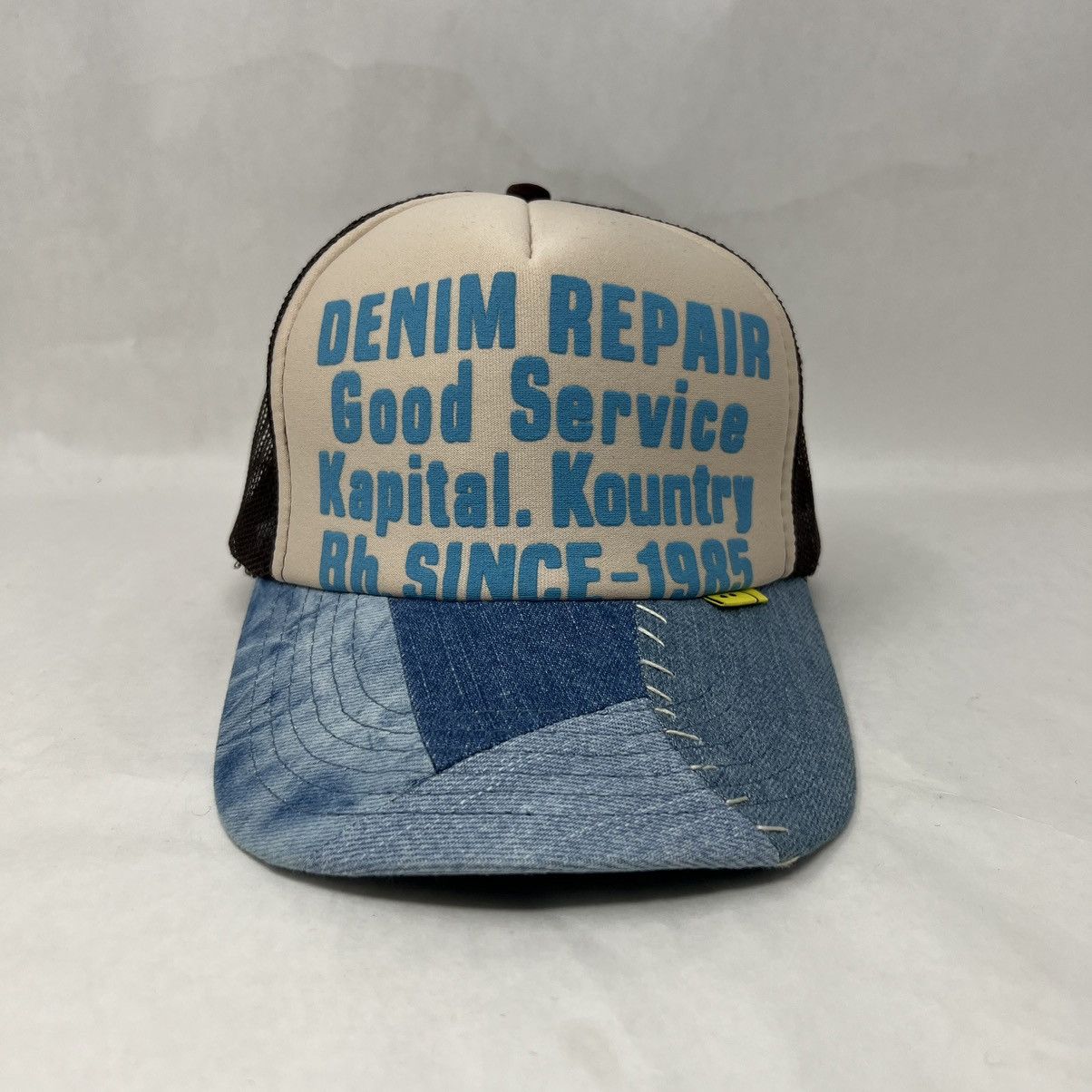 Kapital Kountry Kapital Denim Repair Reconstruct Trucker Hat Ecru Brown Size ONE SIZE - 1 Thumbnail