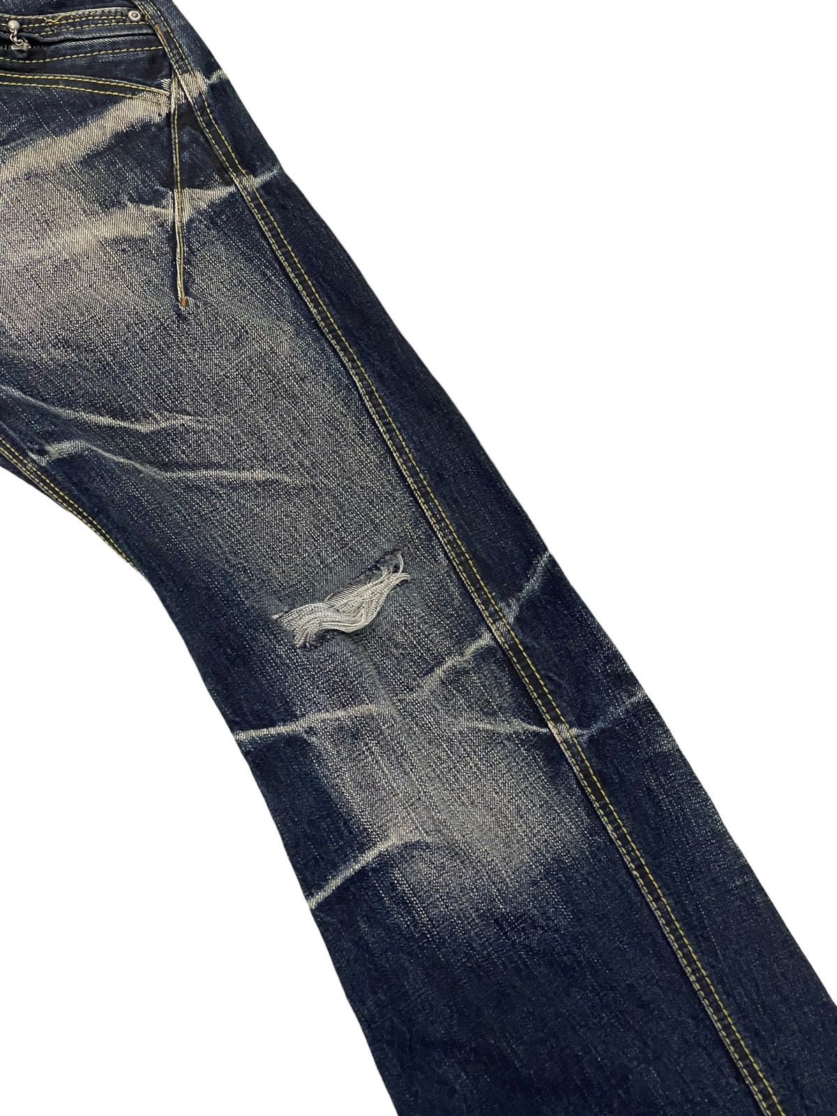Japanese Brand Flare Jeans Nicole Club Distress Faded Boot Cut 7🟦3 Size US 34 / EU 50 - 7 Thumbnail