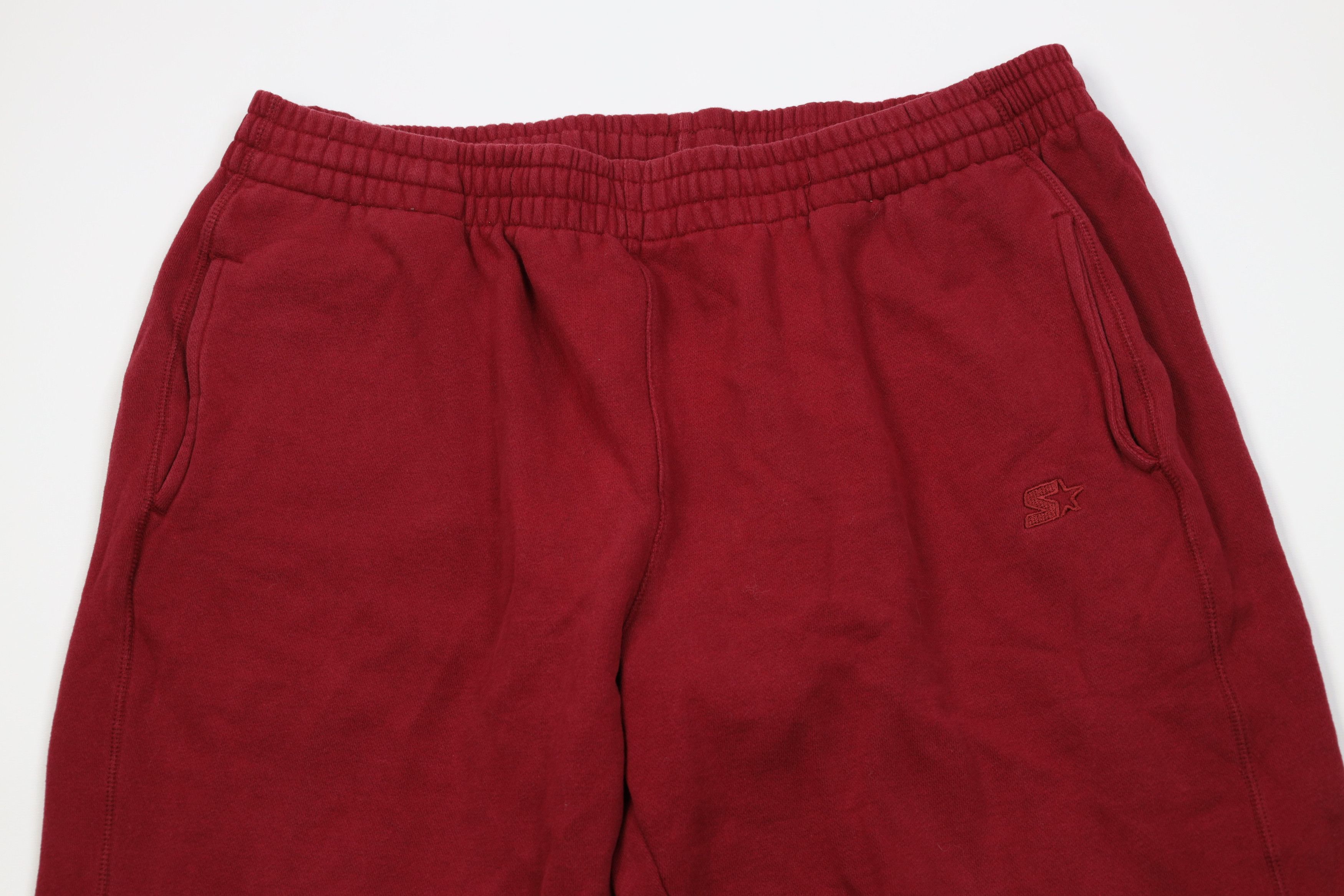Starter Vintage 90s Y2K Starter Heavyweight Wide Leg Sweatpants Red Size US 36 / EU 52 - 2 Thumbnail