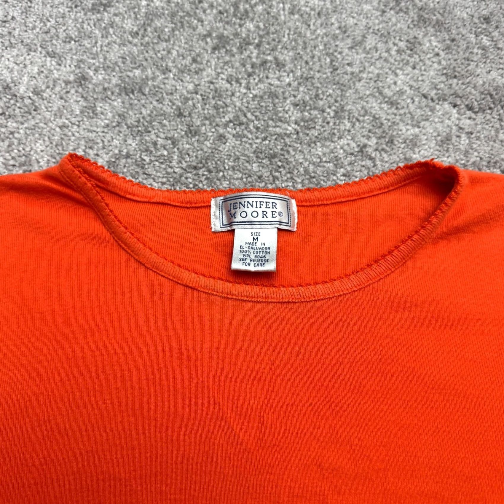 MooRER Jennifer Moore Basic T-Shirt Womens M Orange Crew Neck Short Sleeve Tee Top Size M / US 6-8 / IT 42-44 - 3 Thumbnail