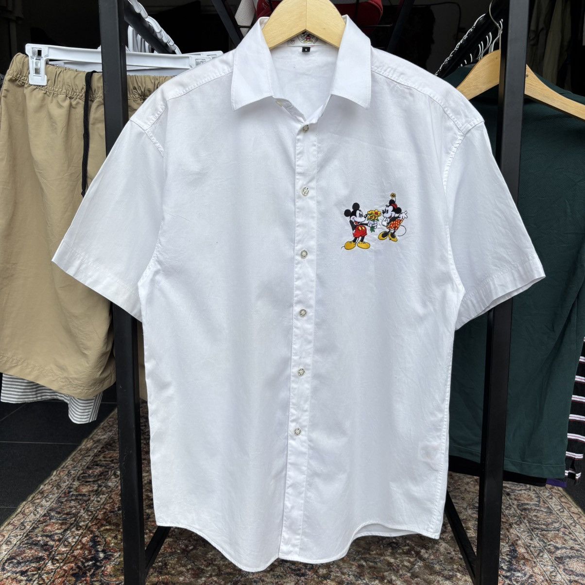 Mickey Mouse Vintage Disney Mickey & Minnie Mouse Embroidery White Shirts Size US L / EU 52-54 / 3 - 1 Thumbnail