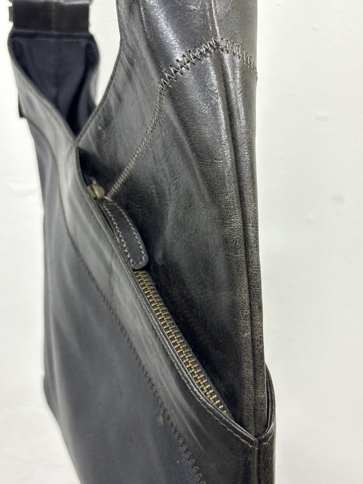 If Six Was Nine Vintage Asymmetrical Leather Bag 💼 Size ONE SIZE - 4 Thumbnail