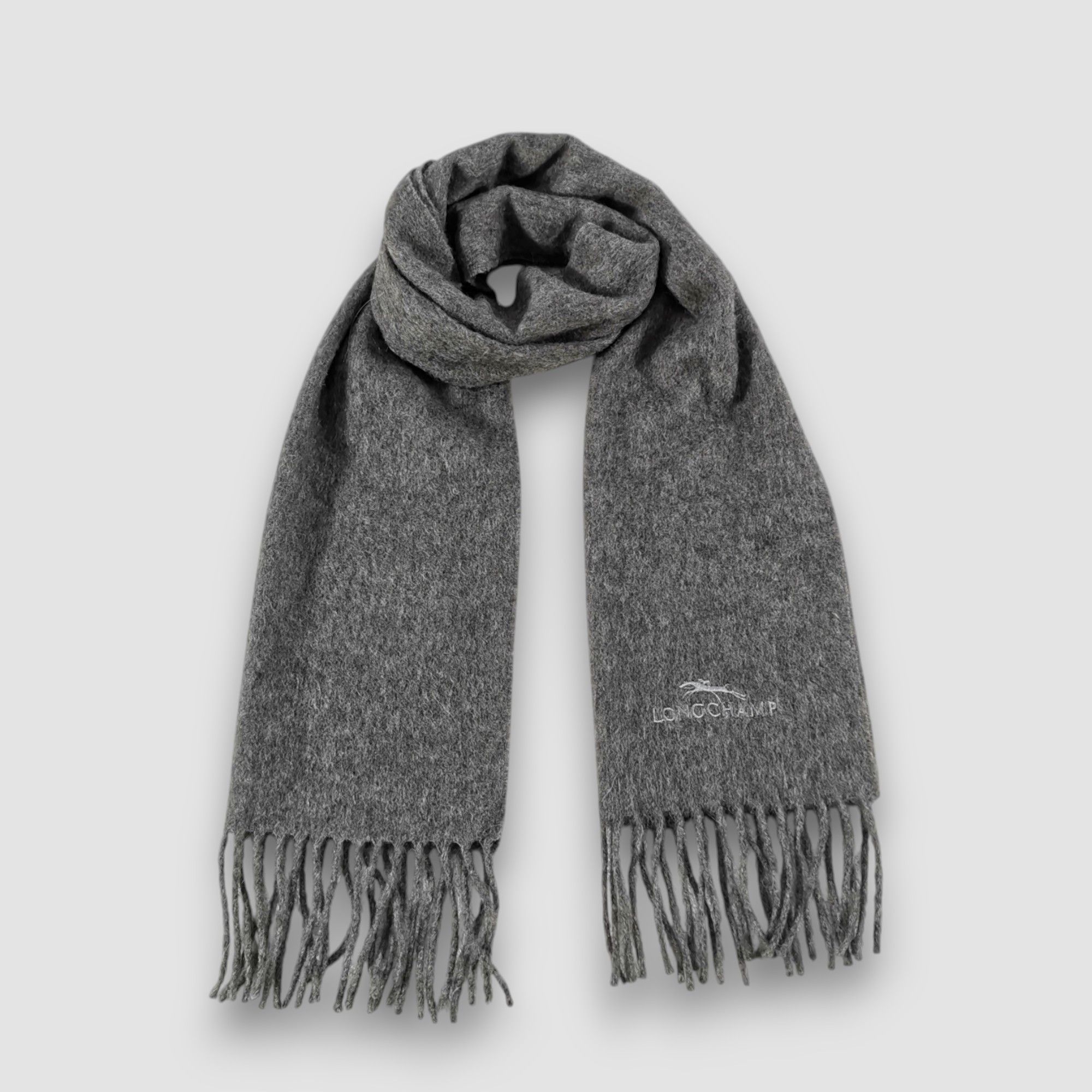 Vintage Longchamp Scarf Wool Cashmere Muffler Scarves
