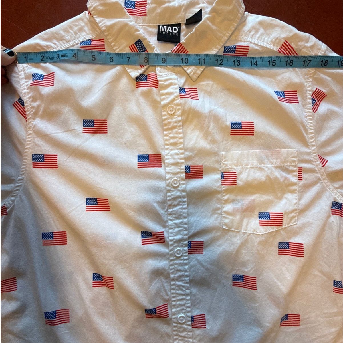 Mad Engine Mad Engine Mens American Flag Casual Button Down L USA Size US L / EU 52-54 / 3 - 5 Thumbnail