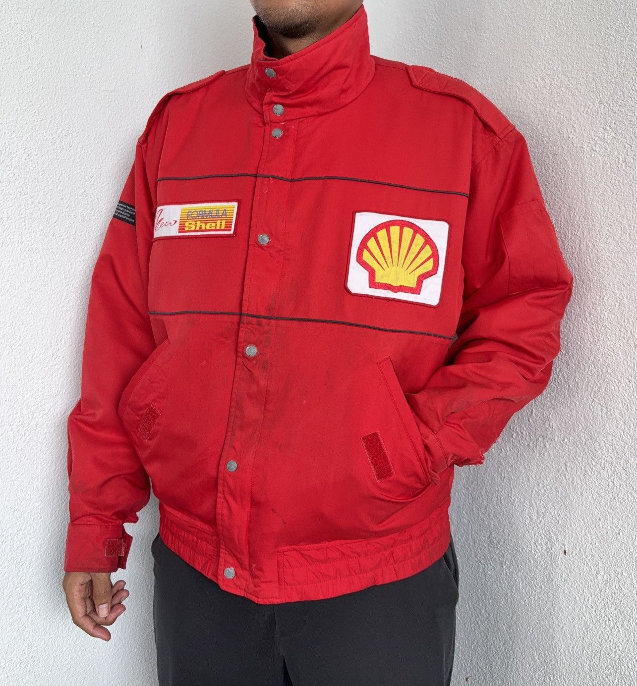 Ferrari Vintage Shell Formula Work F1 Red Jacket 🧥 Size US XL / EU 56 / 4 - 2 Thumbnail