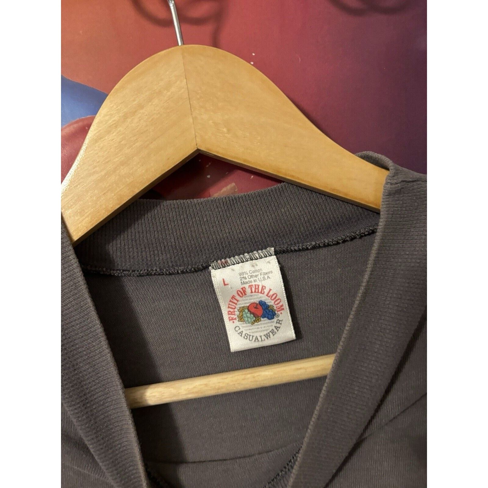 Fruit Of The Loom Vintage fruit of the loom grey long sleeve blank T-shirt L Size US L / EU 52-54 / 3 - 2 Thumbnail