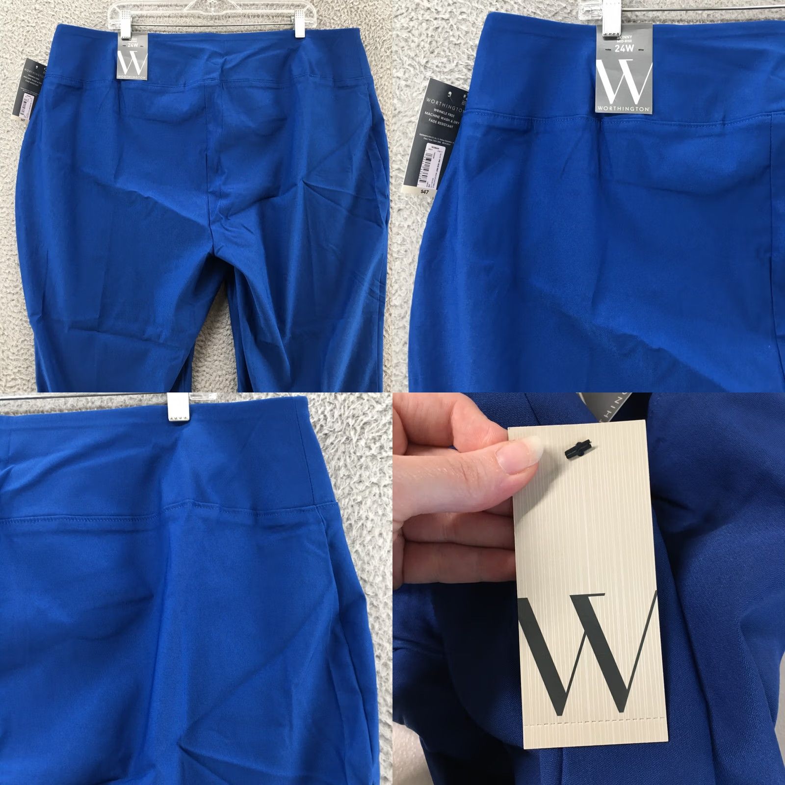 Worthington Worthington Pull On Skinny Pants Womens 24W Blue High Rise Flat Front Casual New Pants Women Skinny Pls 24W Blue High Rise Flat Front Size 42" / US 20 - 9 Thumbnail