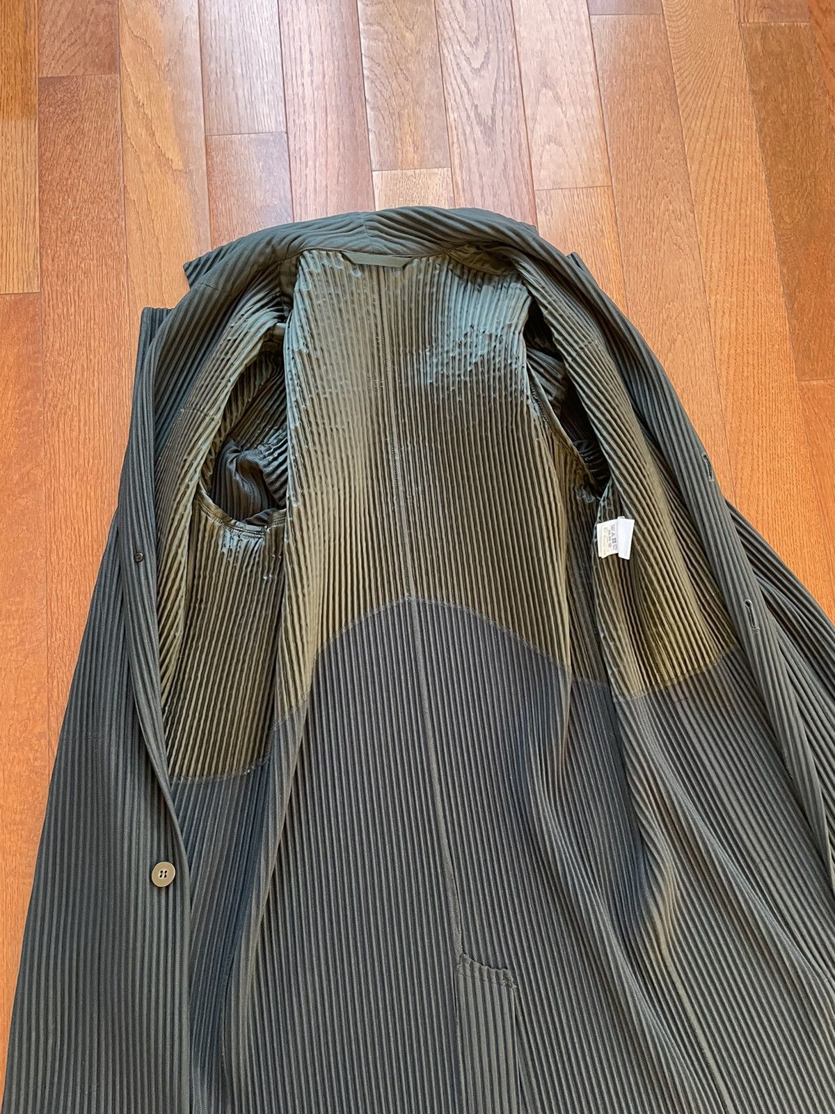 Homme Plisse Issey Miyake Issey Miyake Homme Plisse Pleated Overcoat Forest Green Sz 3 Size US L / EU 52-54 / 3 - 6 Thumbnail